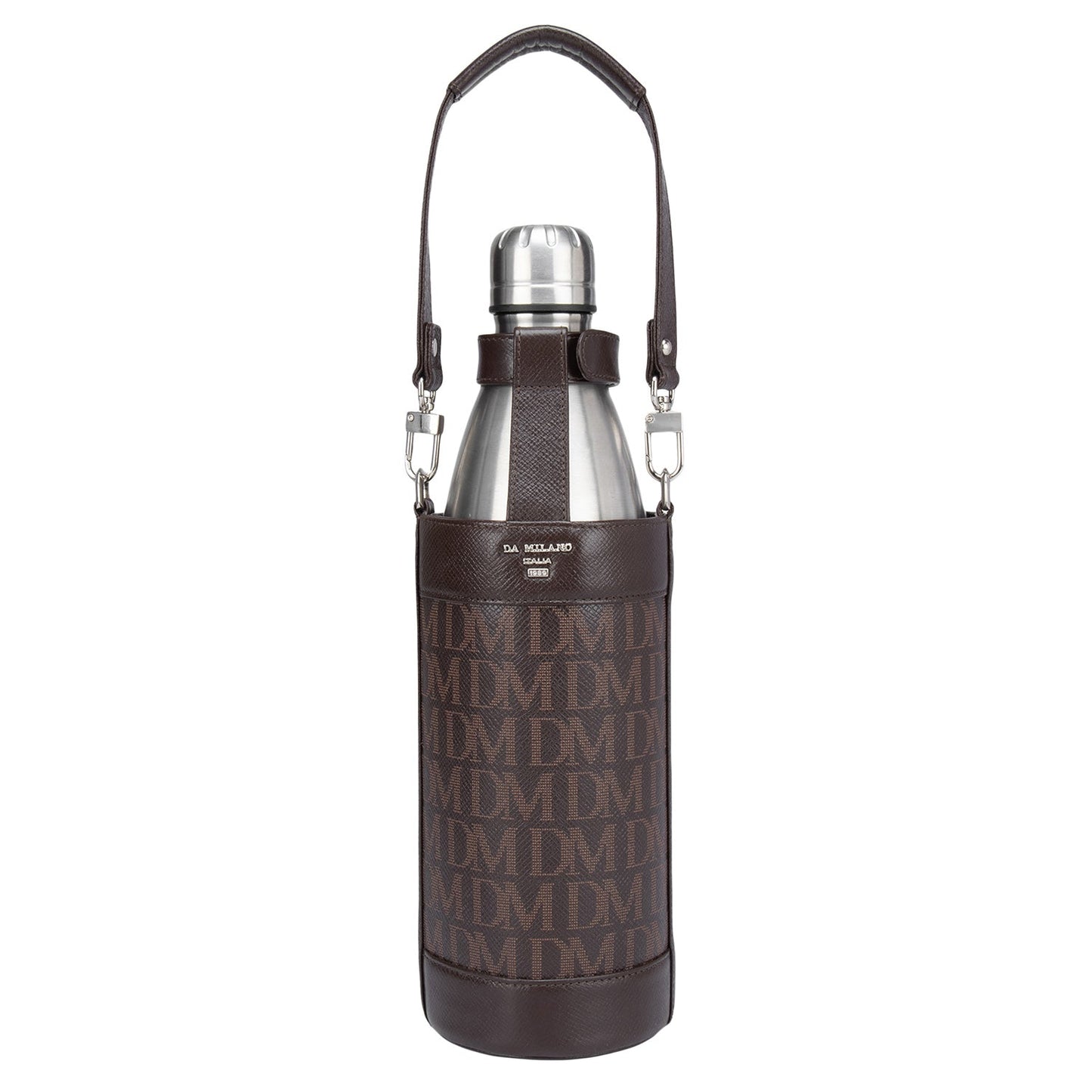 Monogram Leather Bottle Case - Chocolate