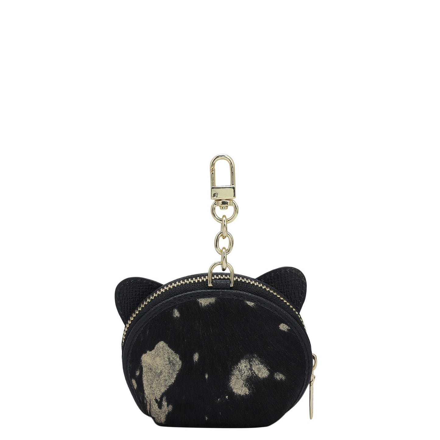 Fur Franzy Leather Bag Hanging - Black & Gold