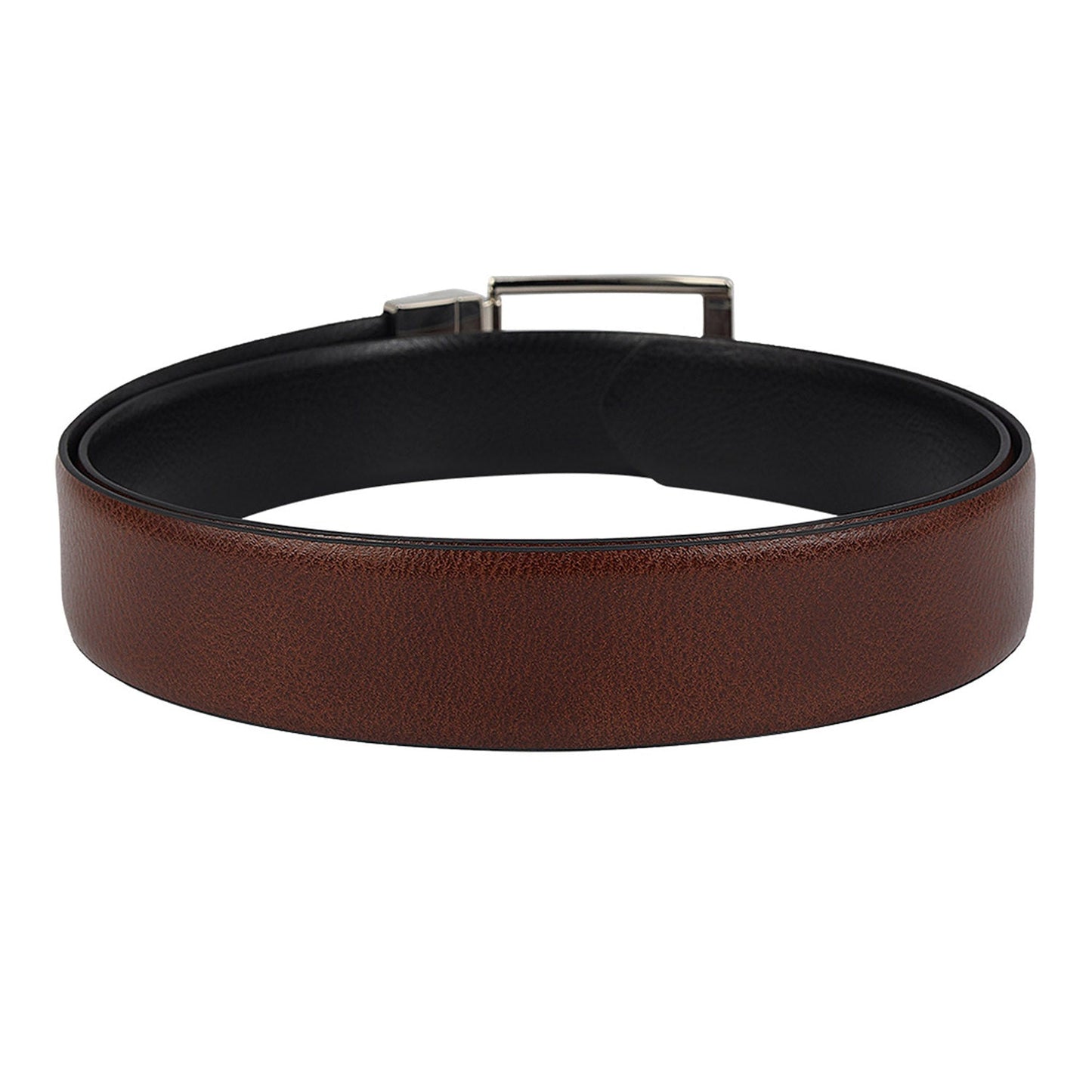 Formal Wax Leather Reversible Mens Belt - Cognac & Black