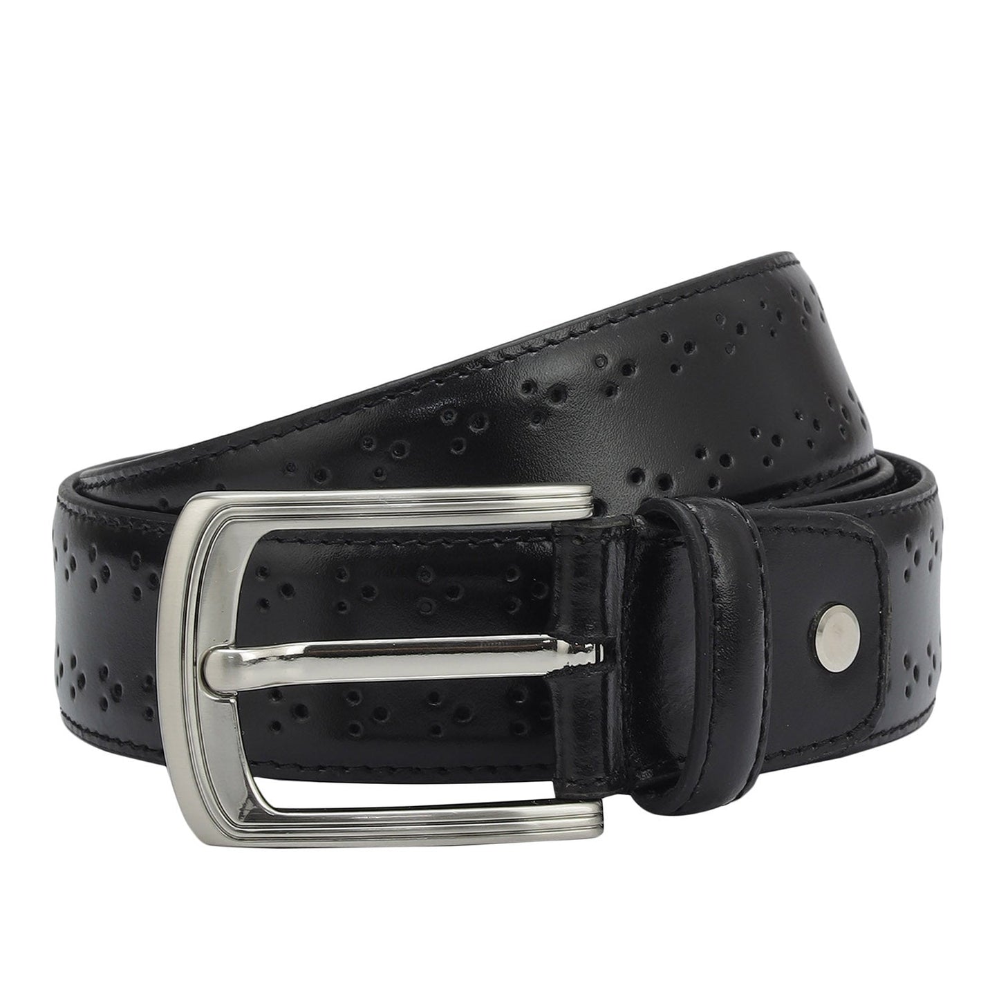 Casual Punch & Plain Leather Mens Belt