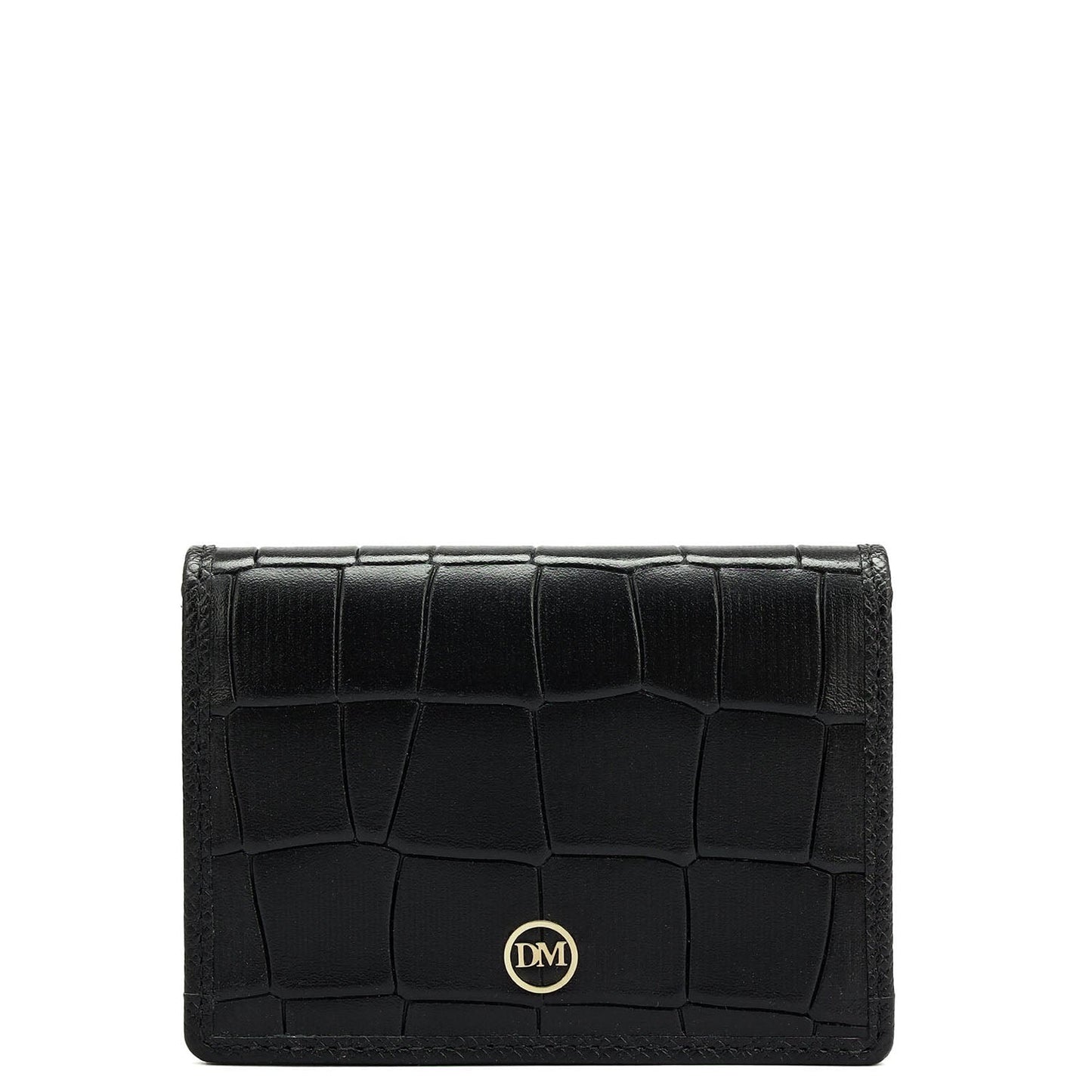 4 Slots Leather Card Case - Black