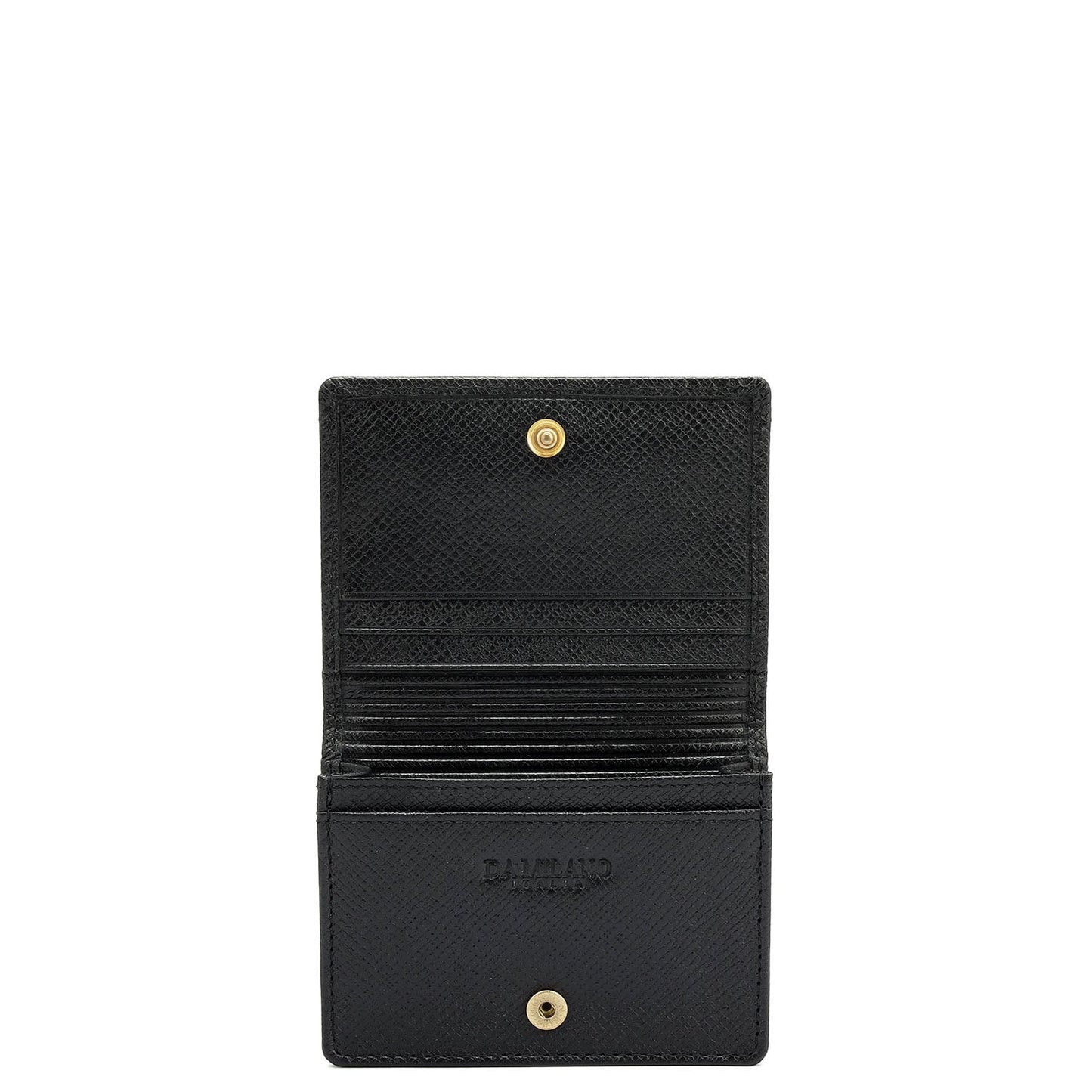 4 Slots Leather Card Case - Black