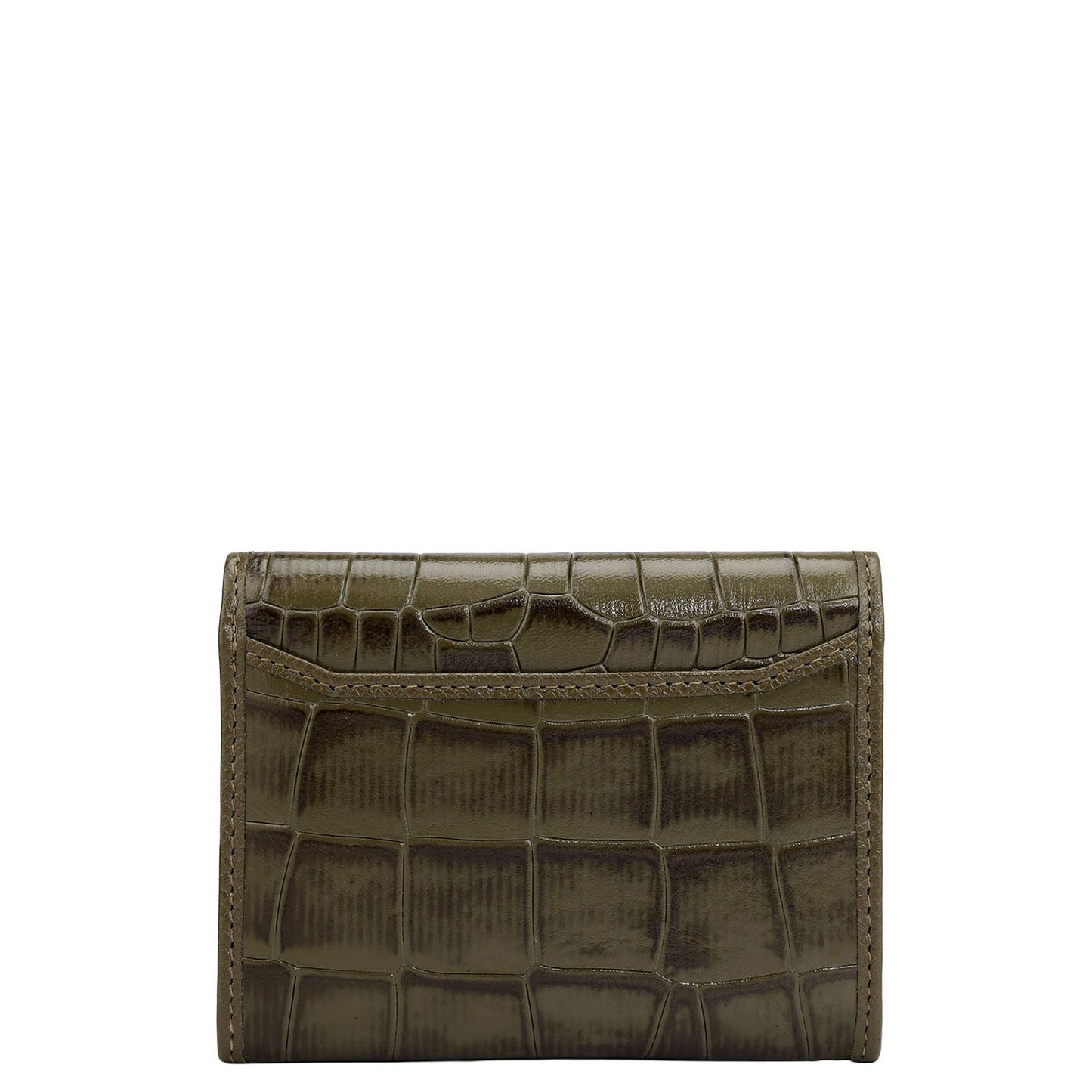 3 Slots Leather Card Case - Military Green
