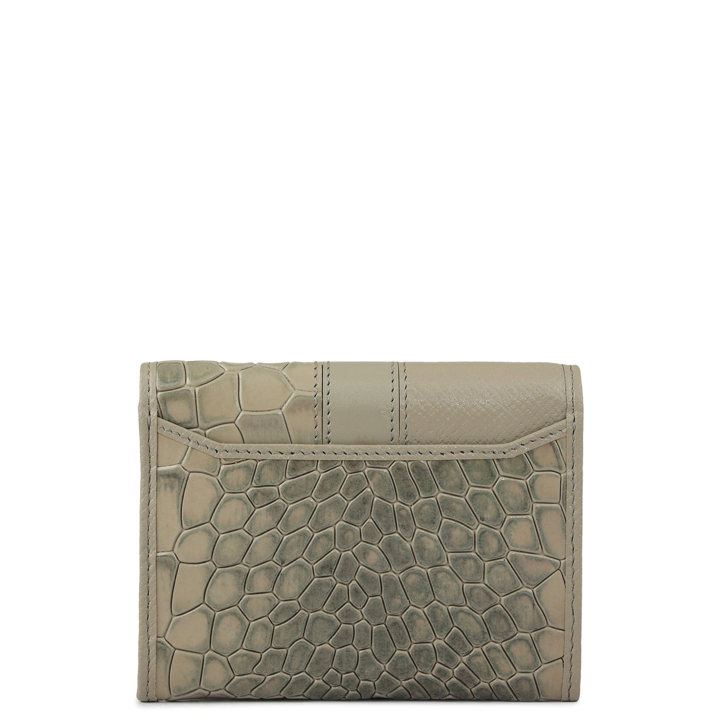 3 Slots Leather Card Case - Stone Grey
