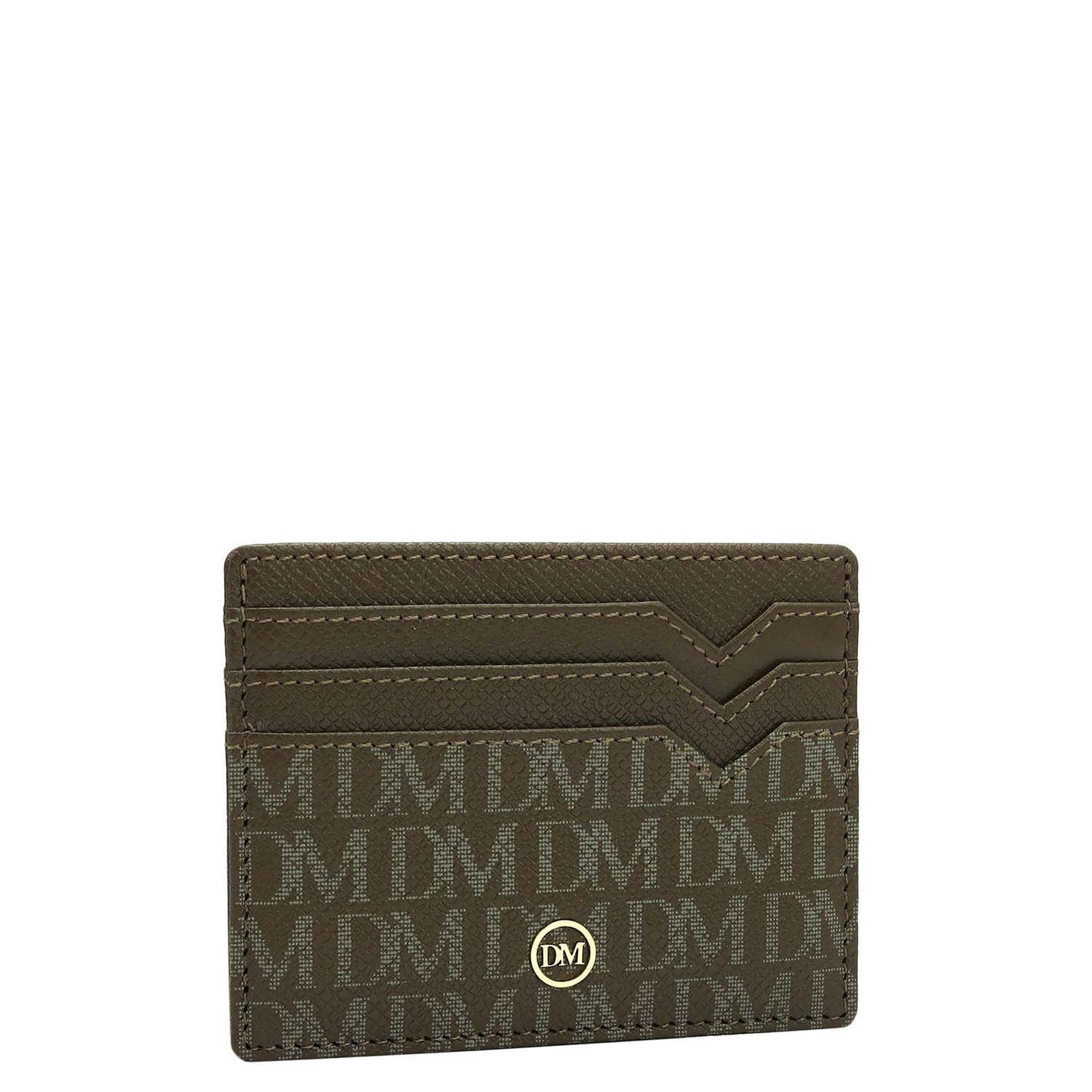6 Slots Leather Card Case - Military Green