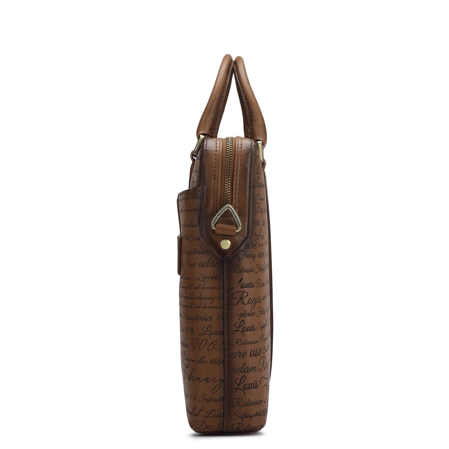 Signato Leather Laptop Bag - Cognac