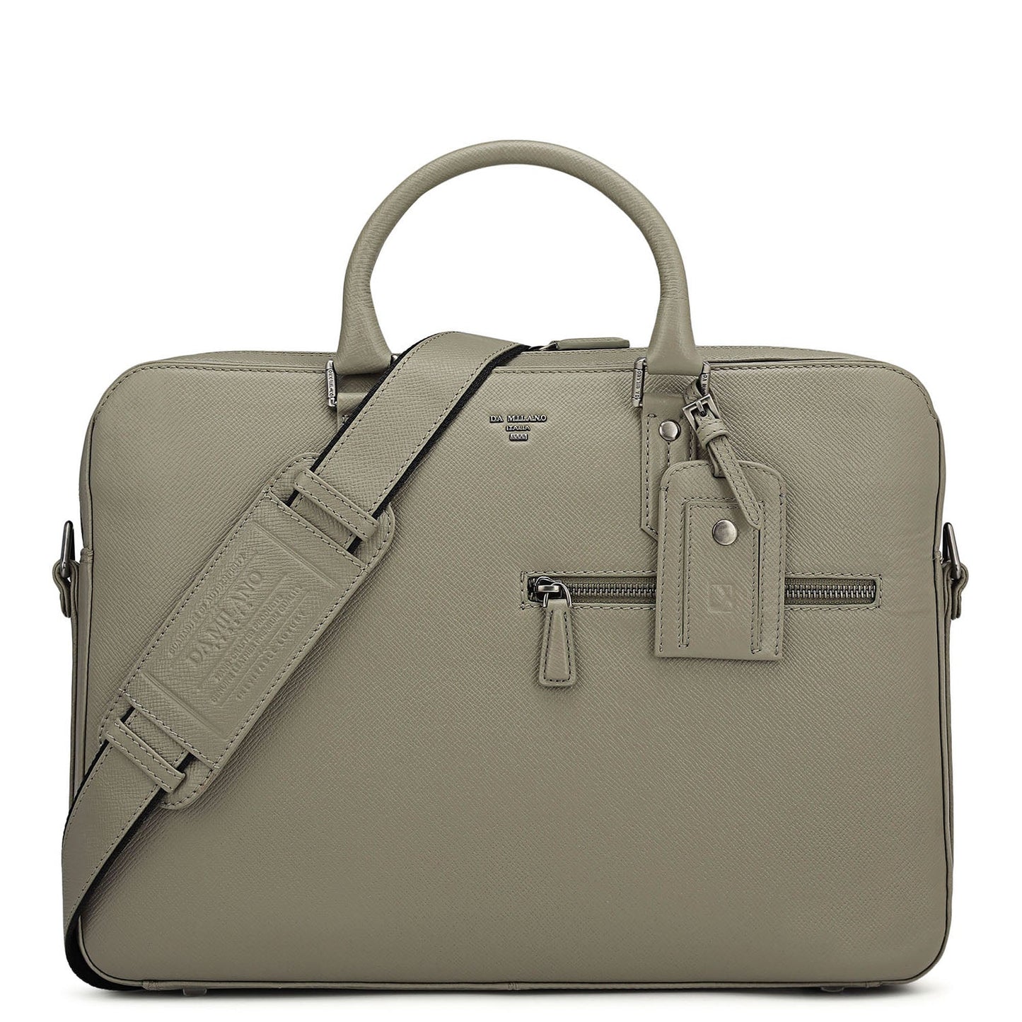 Franzy Leather Laptop Bag - Stone Grey