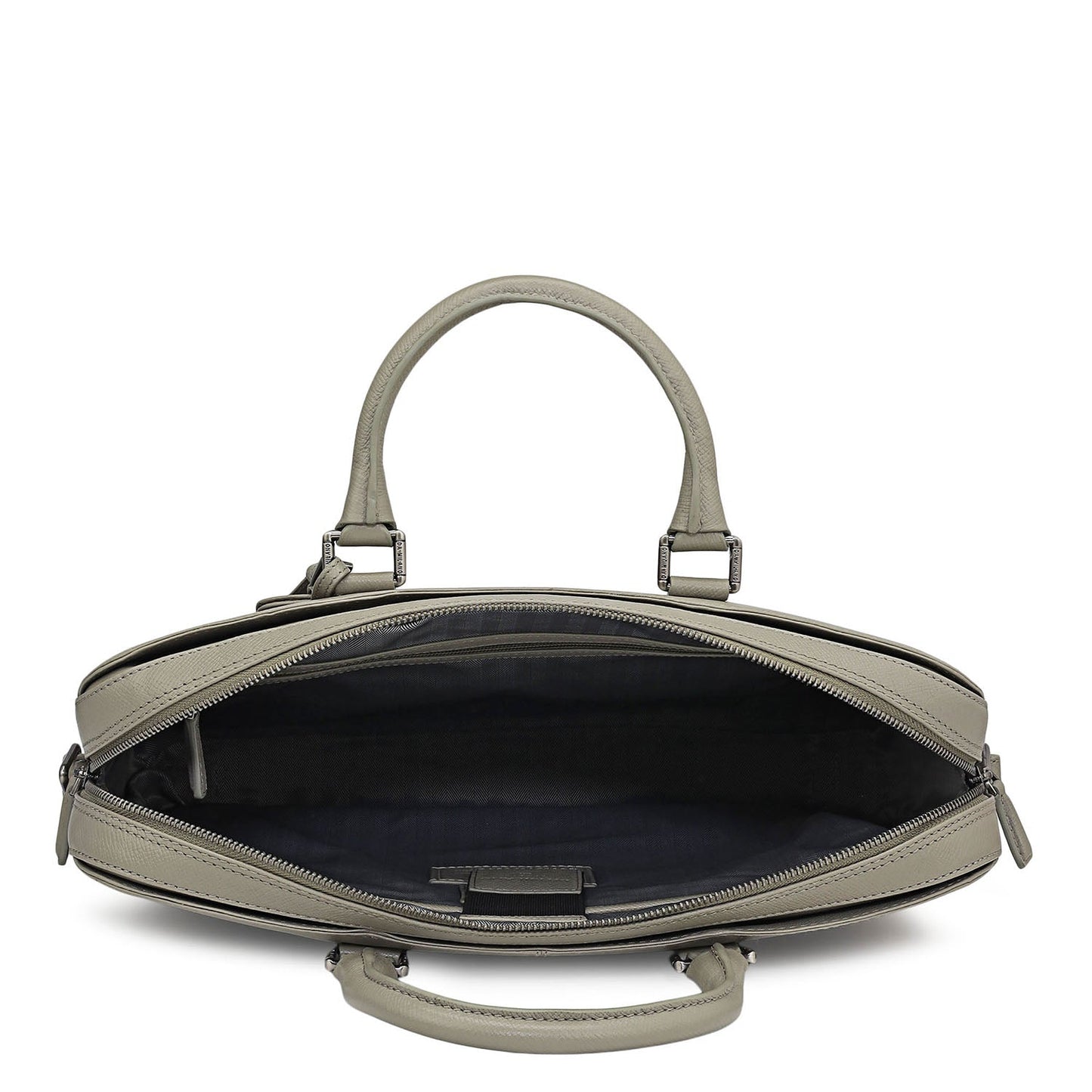 Franzy Leather Laptop Bag - Stone Grey