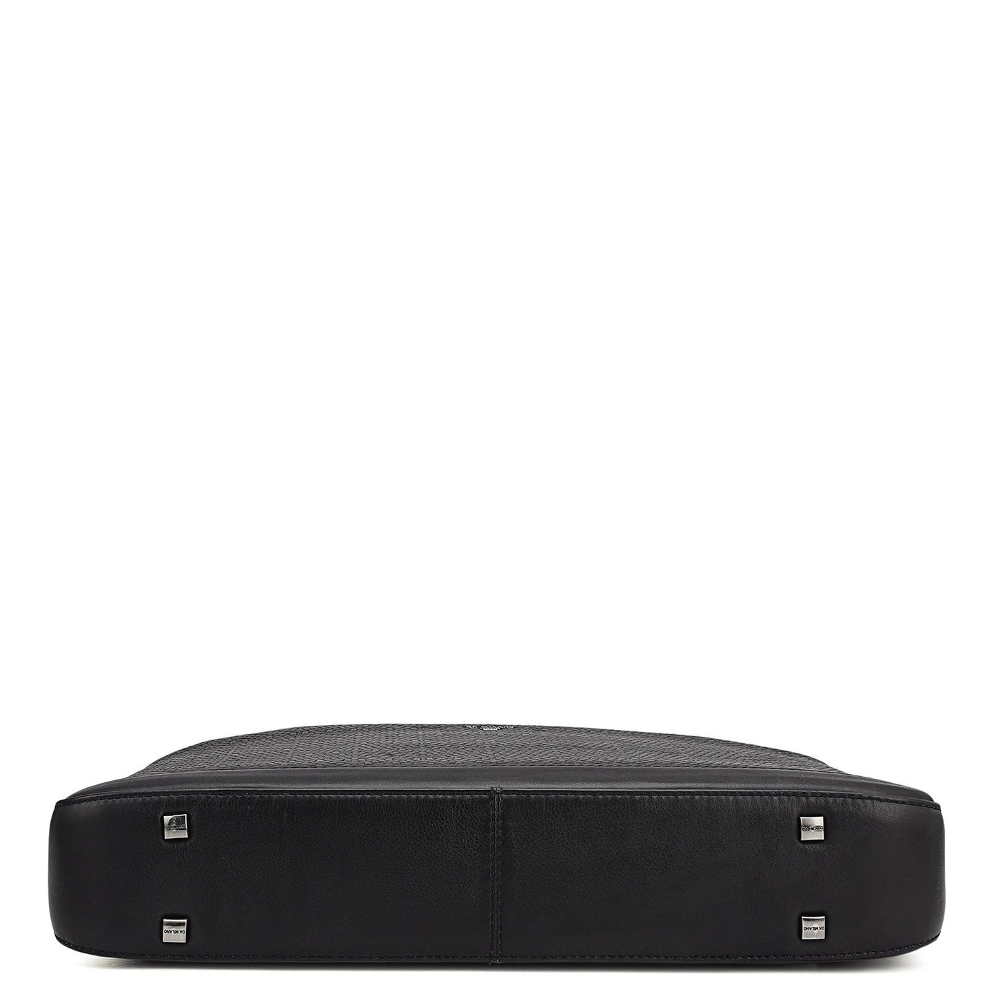 Mat Emboss Leather Laptop Bag - Black