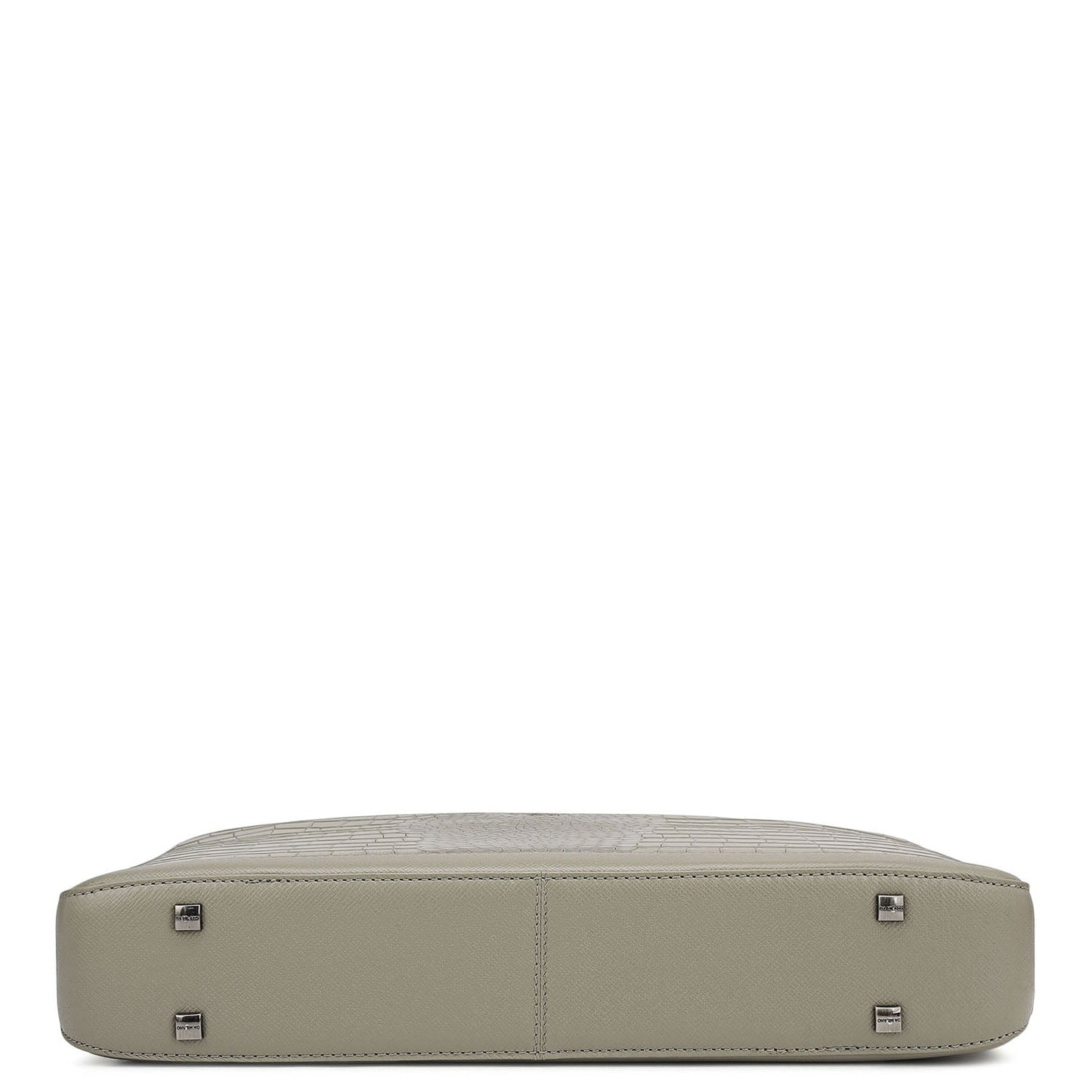 Croco Leather Laptop Bag - Stone Grey