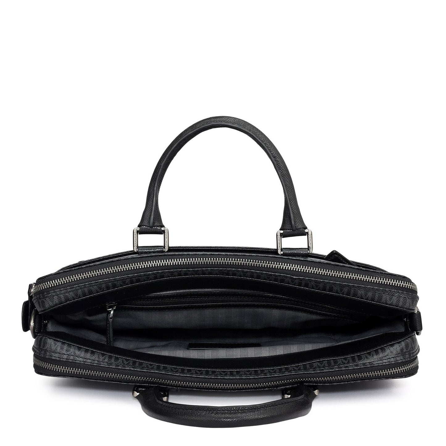 Monogram Franzy Leather Laptop Bag - Black