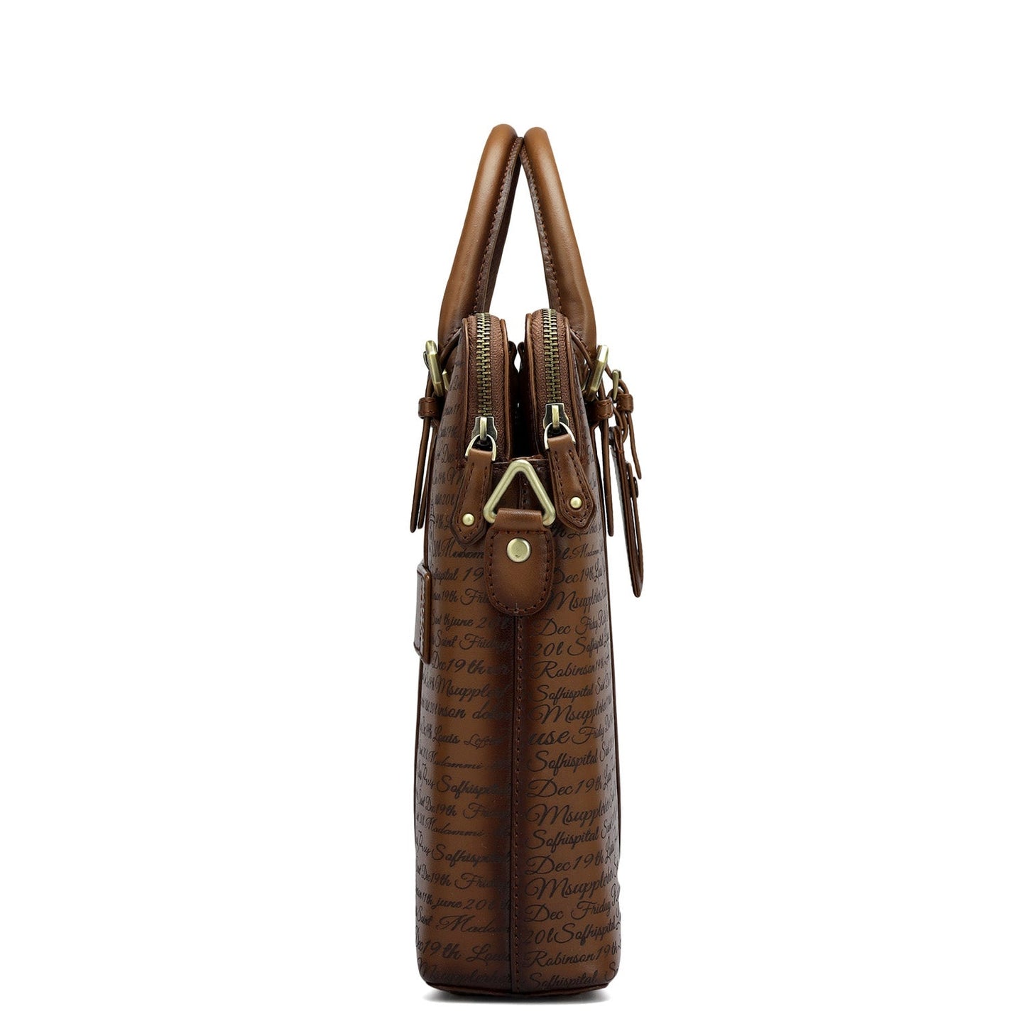 Signato Leather Laptop Bag - Cognac