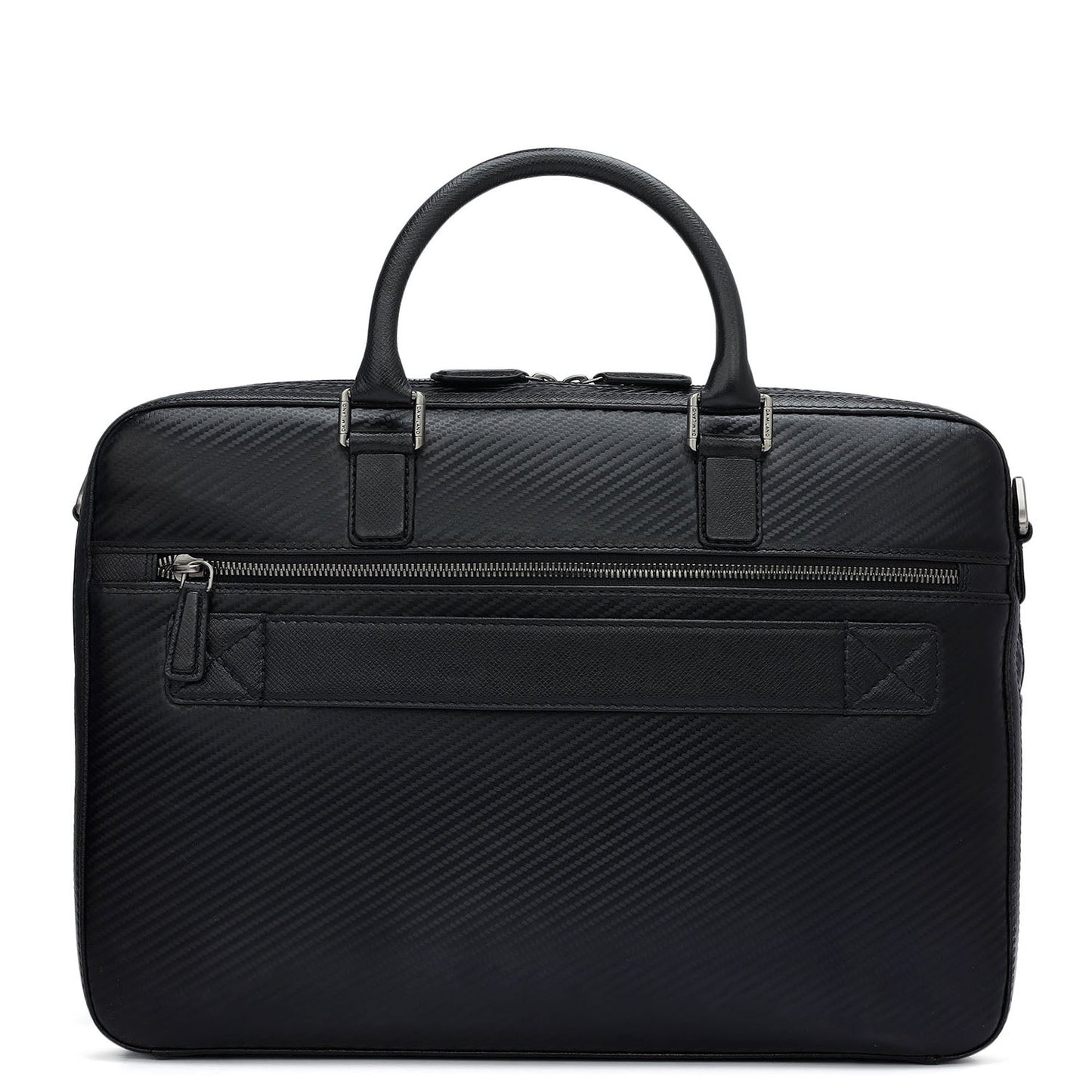 Italian Texture Print Laptop Bag - Black