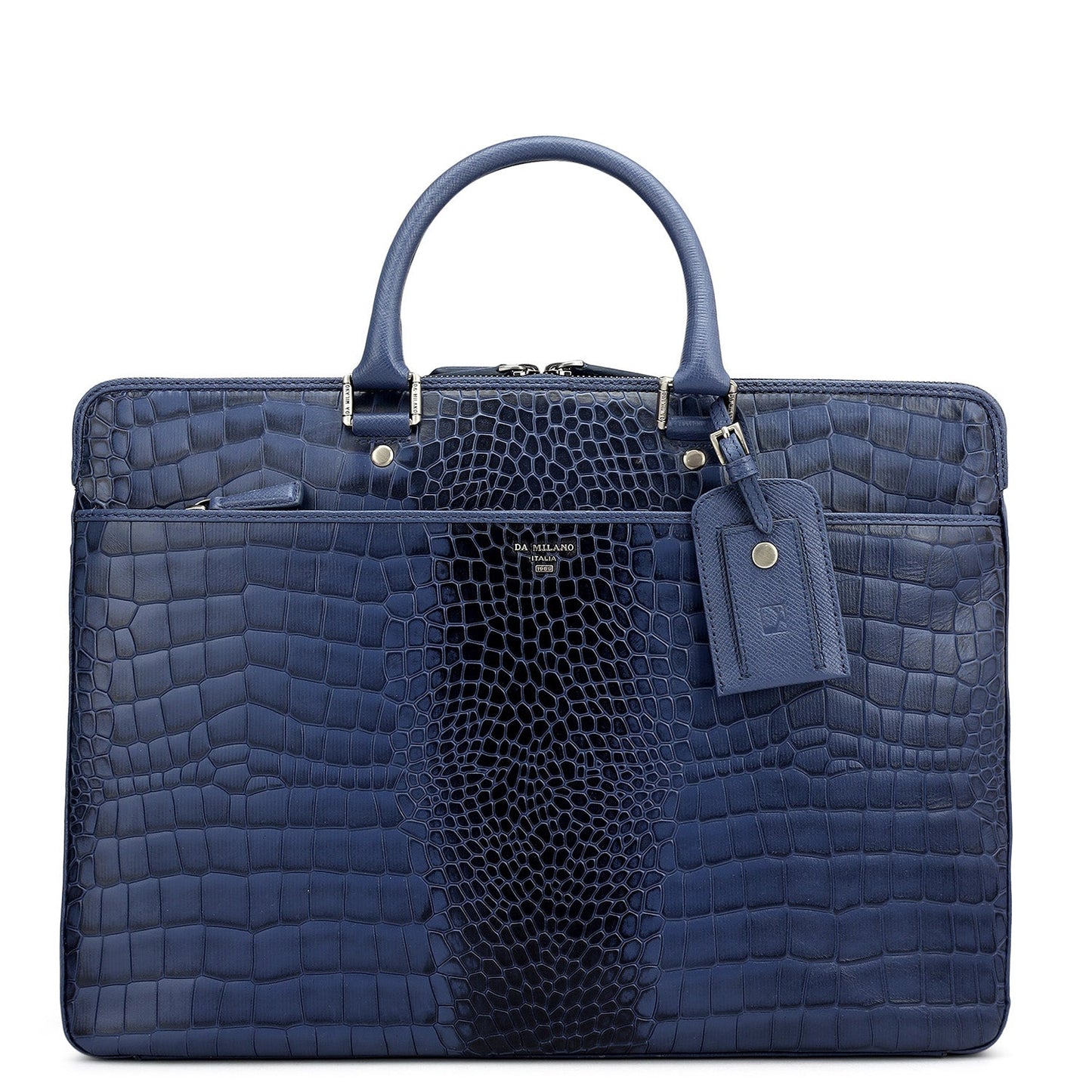 Croco Franzy Leather Laptop Bag - Stardust