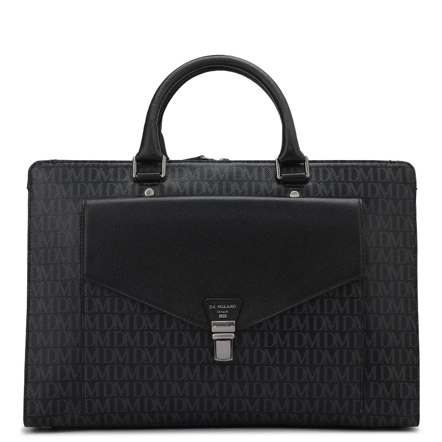 Monogram Franzy Leather Laptop Bag - Black