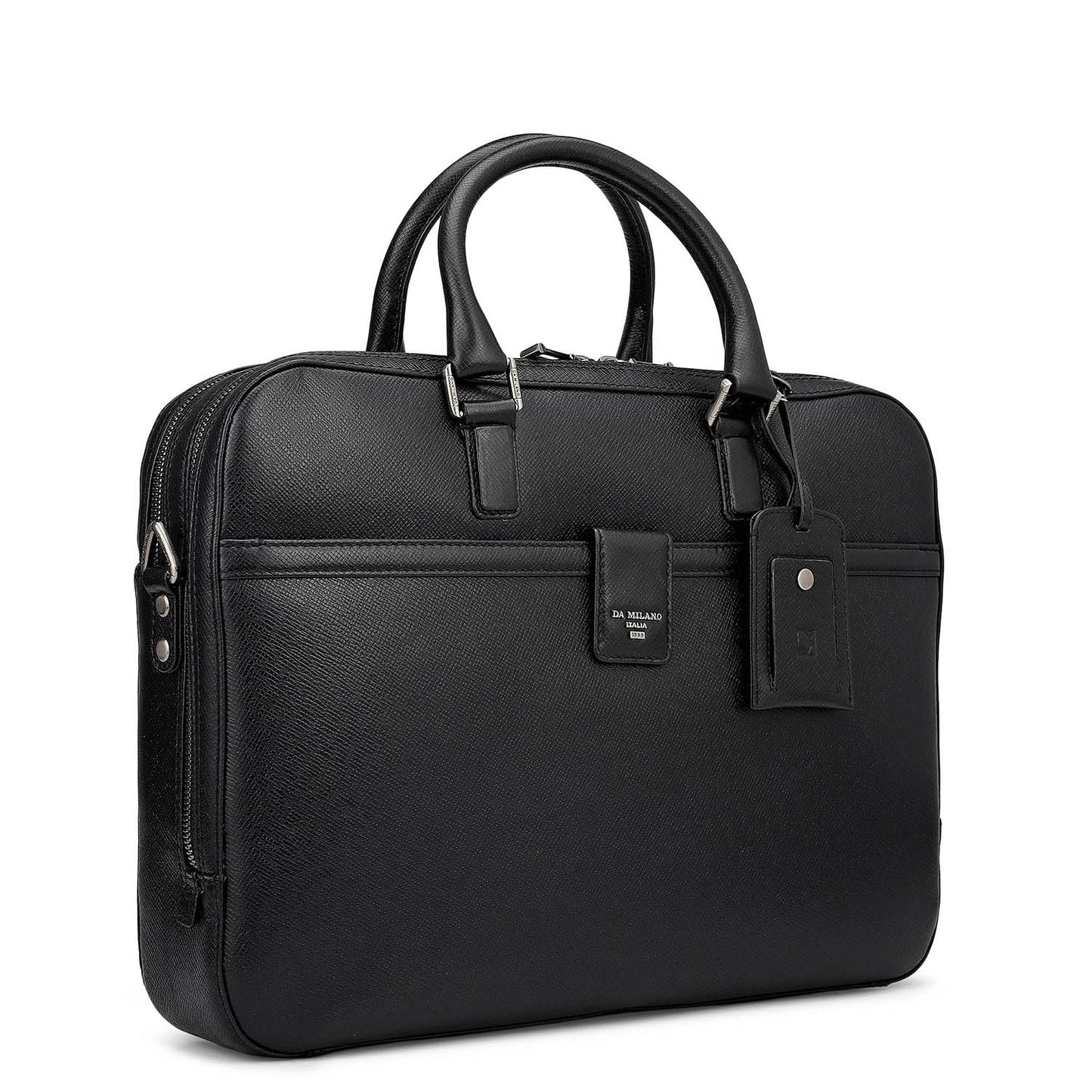 Franzy Leather Laptop Bag - Black