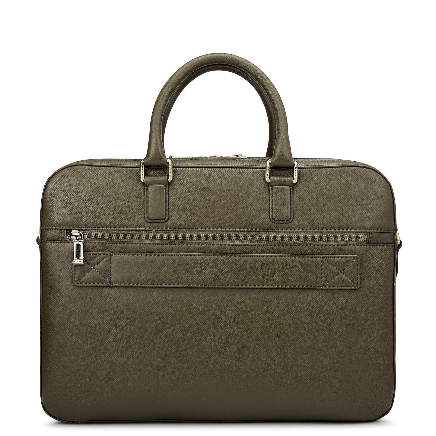 Franzy Leather Laptop Bag - Military Green