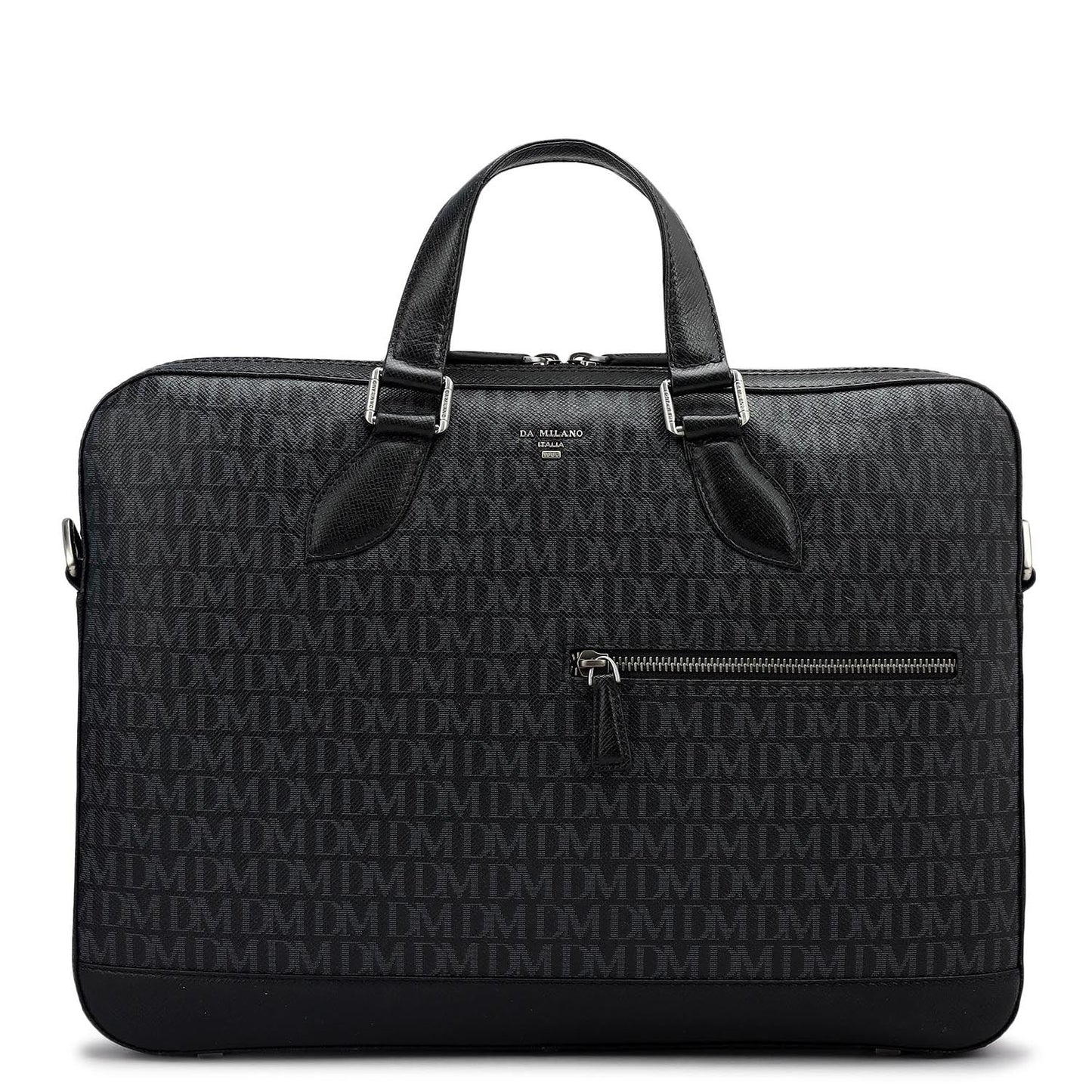 Monogram Franzy Leather Laptop Bag - Black