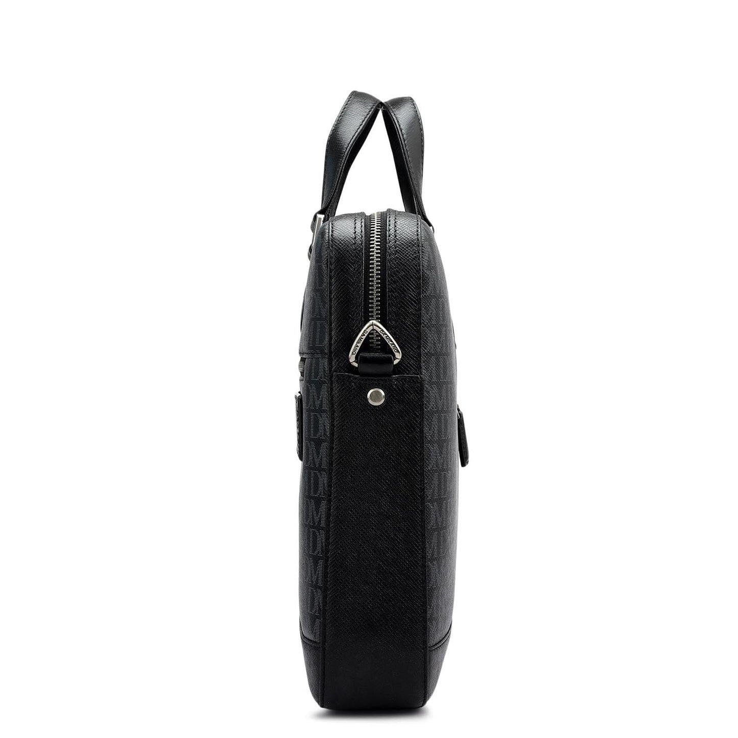 Monogram Franzy Leather Laptop Bag - Black