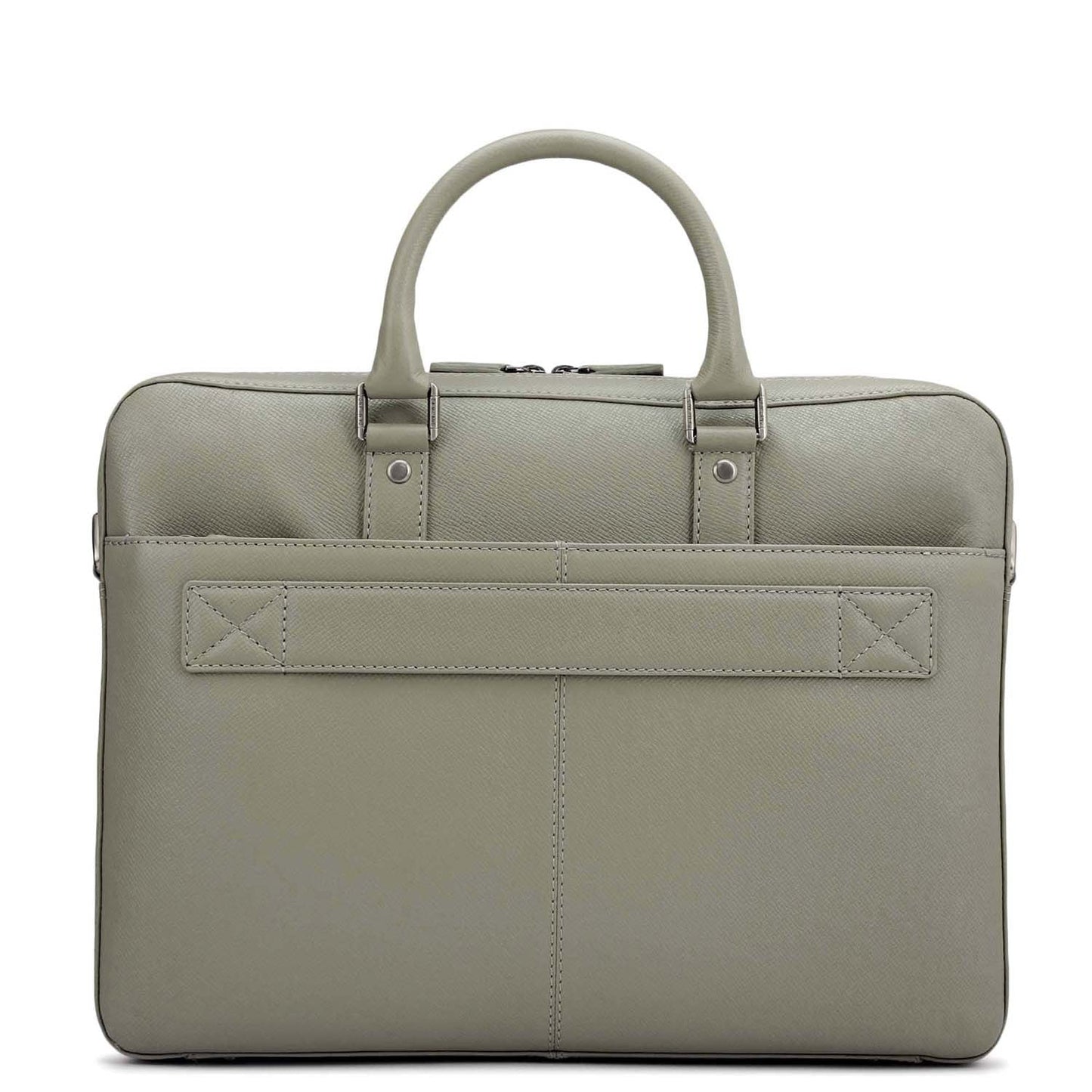 Franzy Leather Laptop Bag - Stone Grey
