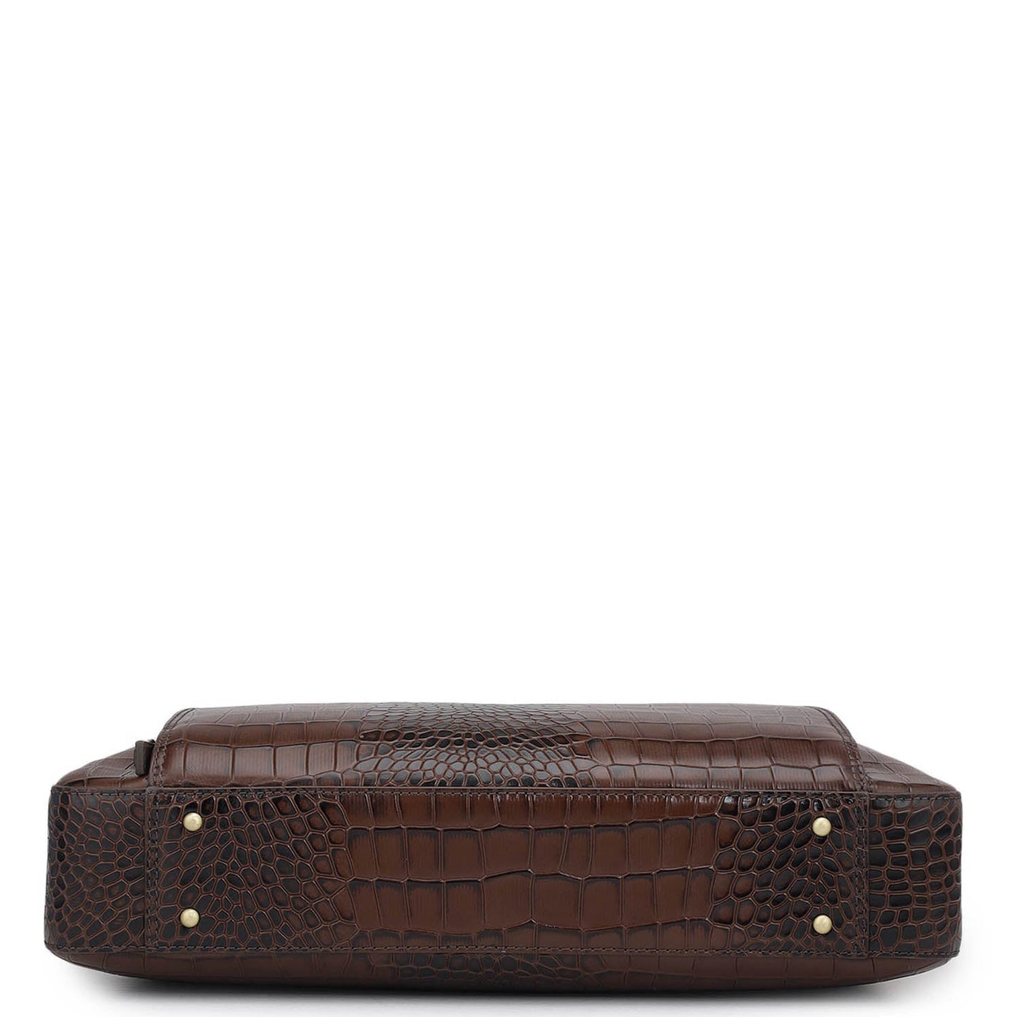 Croco Leather Laptop Bag - Date