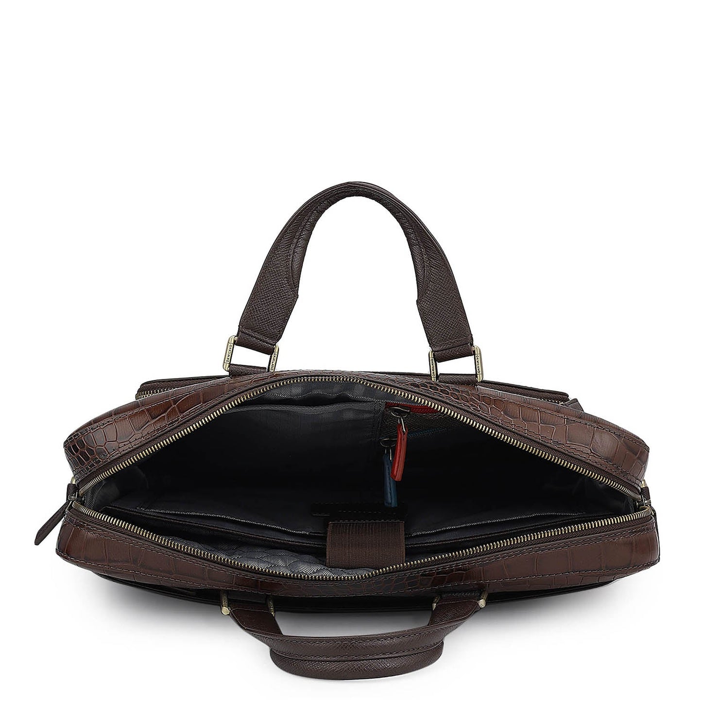 Croco Leather Laptop Bag - Date