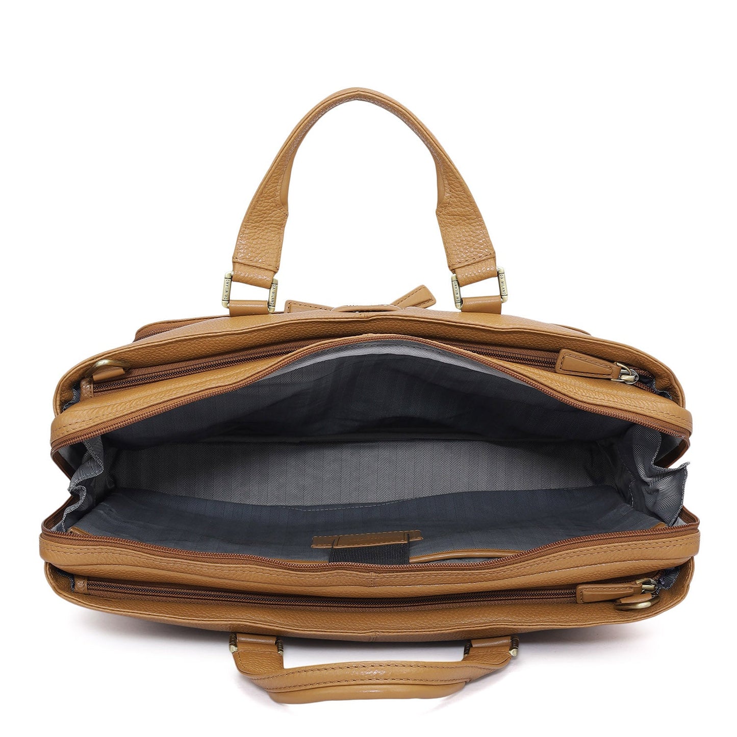 Wax Leather Laptop Bag - Caramel
