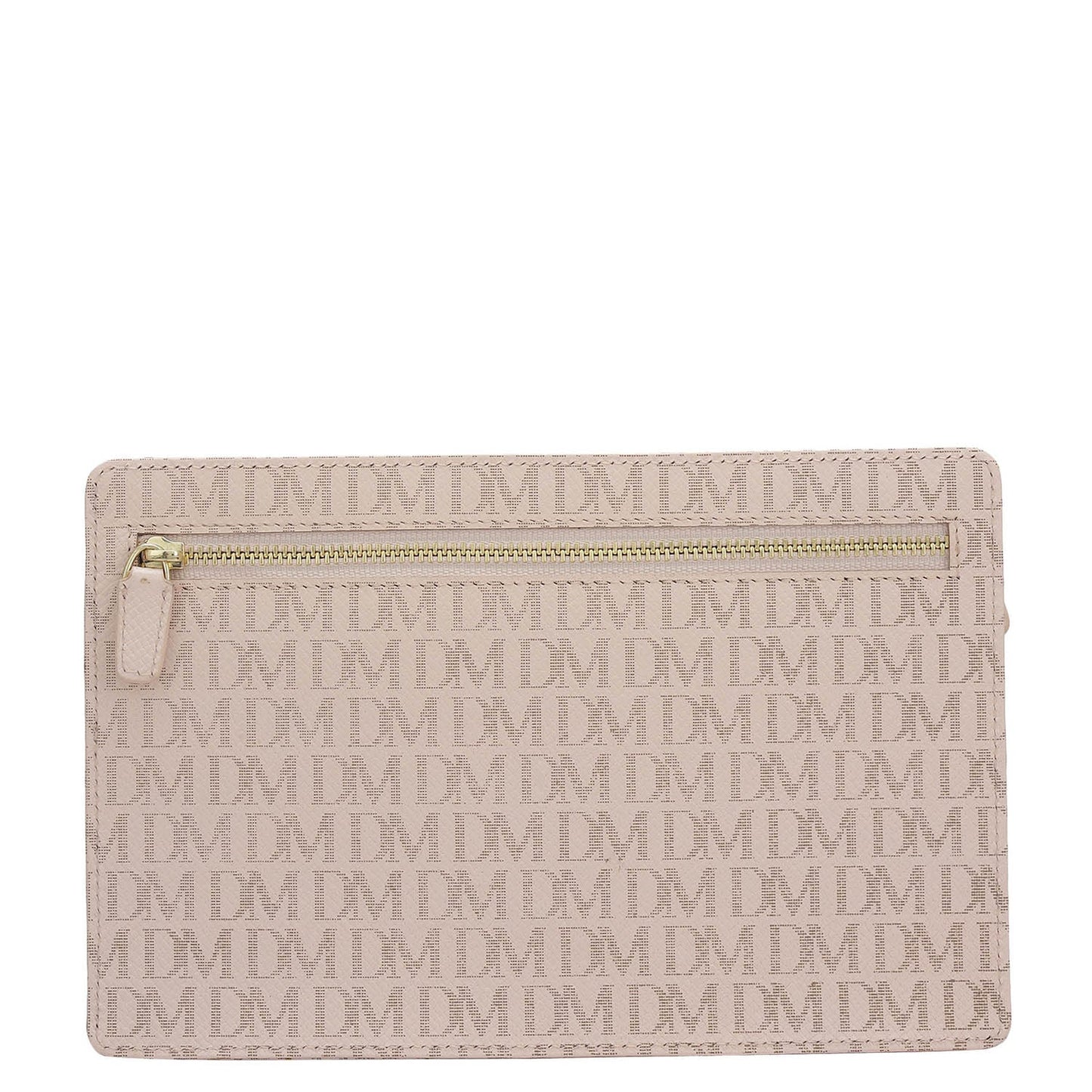 Small Monogram Leather Clutch - Blush
