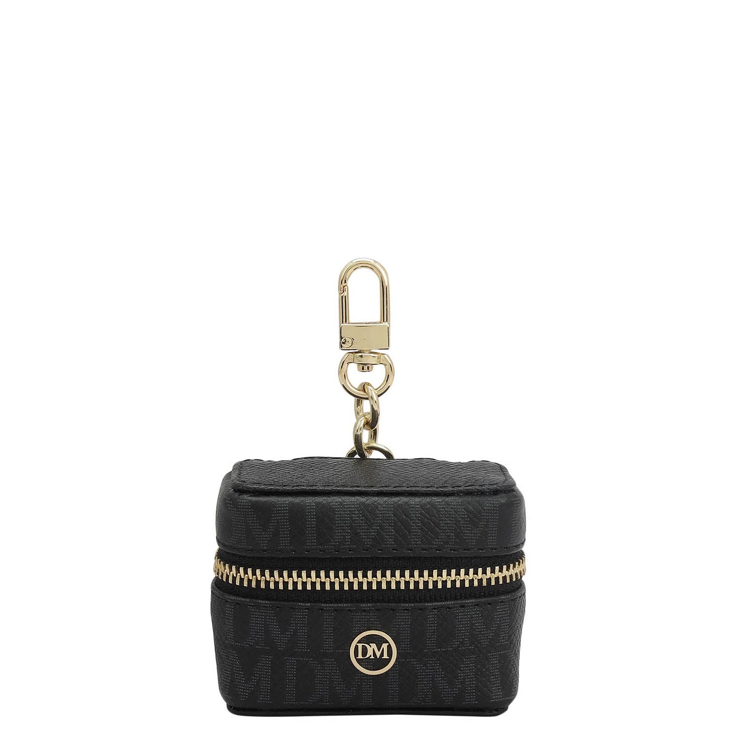 Monogram Franzy Leather Earpod Case - Black