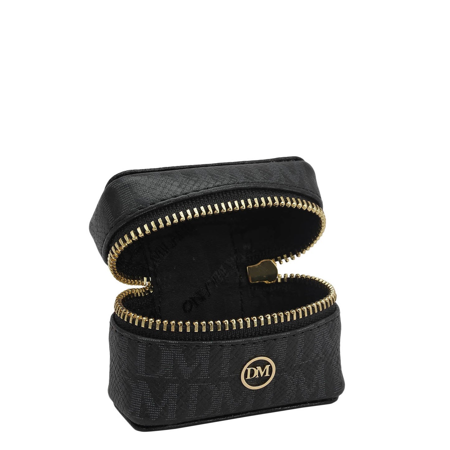 Monogram Franzy Leather Earpod Case - Black