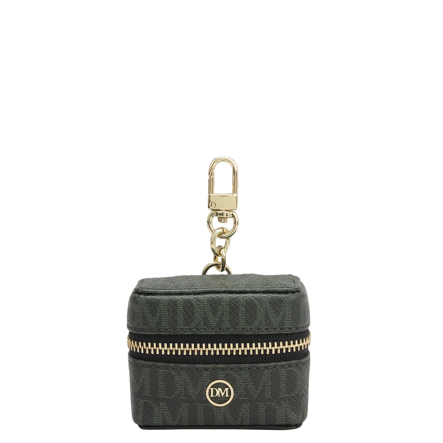 Monogram Franzy Leather Earpod Case - Petrol Green