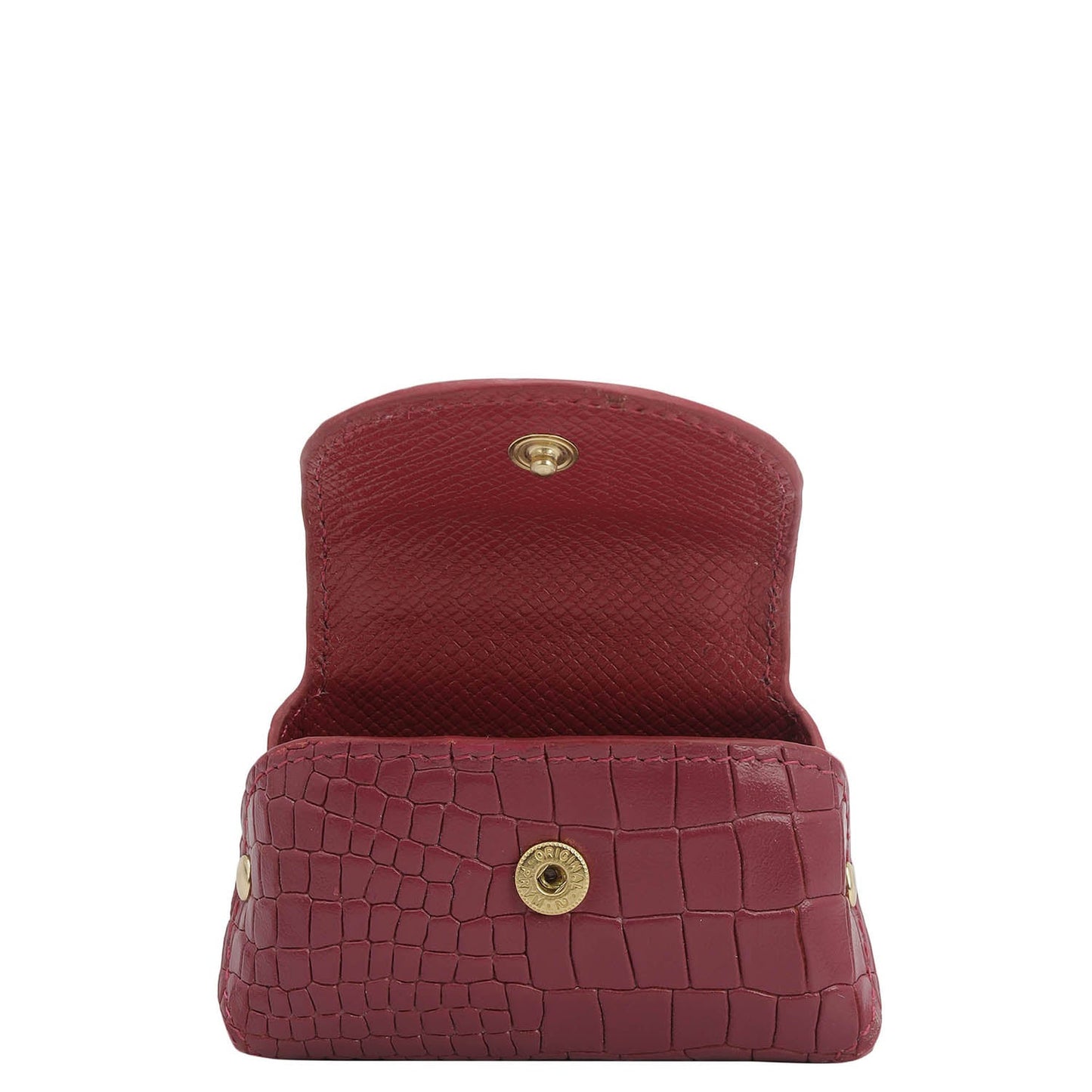 Croco Leather Earpod Case - Plumberry