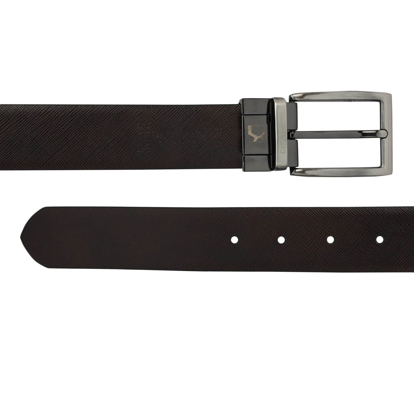 Saffiano Franzy Leather Mens Wallet & Belt Gift Set - Black