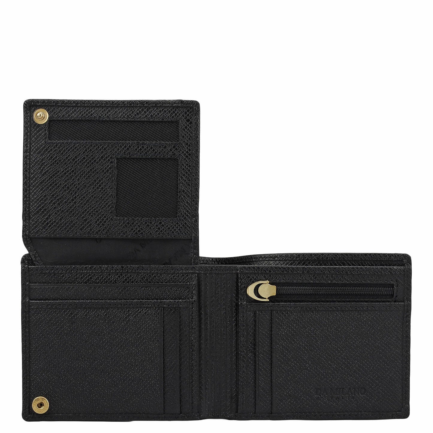 Black Franzy Mat-Emboss Leather Mens Wallet & Card Case Gift Set
