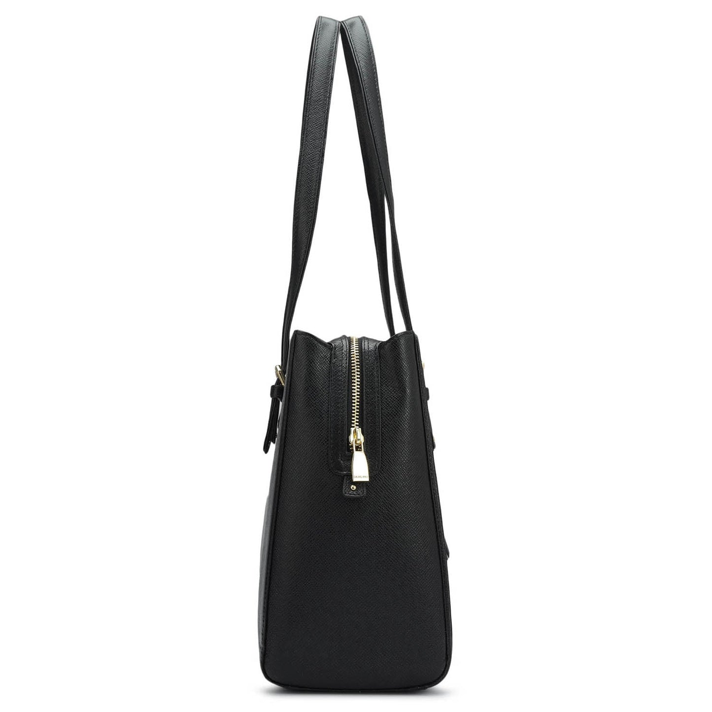 Medium Franzy Leather Shoulder Bag - Black