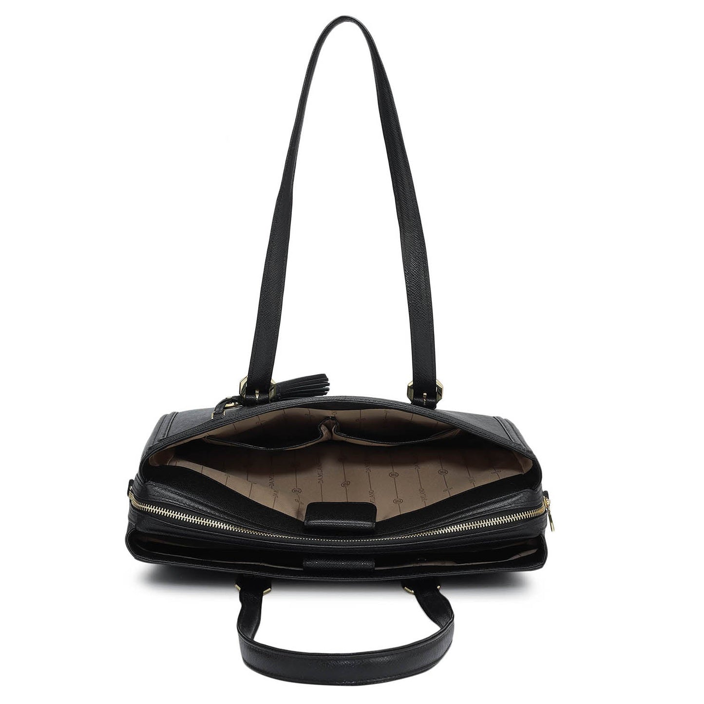 Medium Franzy Leather Shoulder Bag - Black