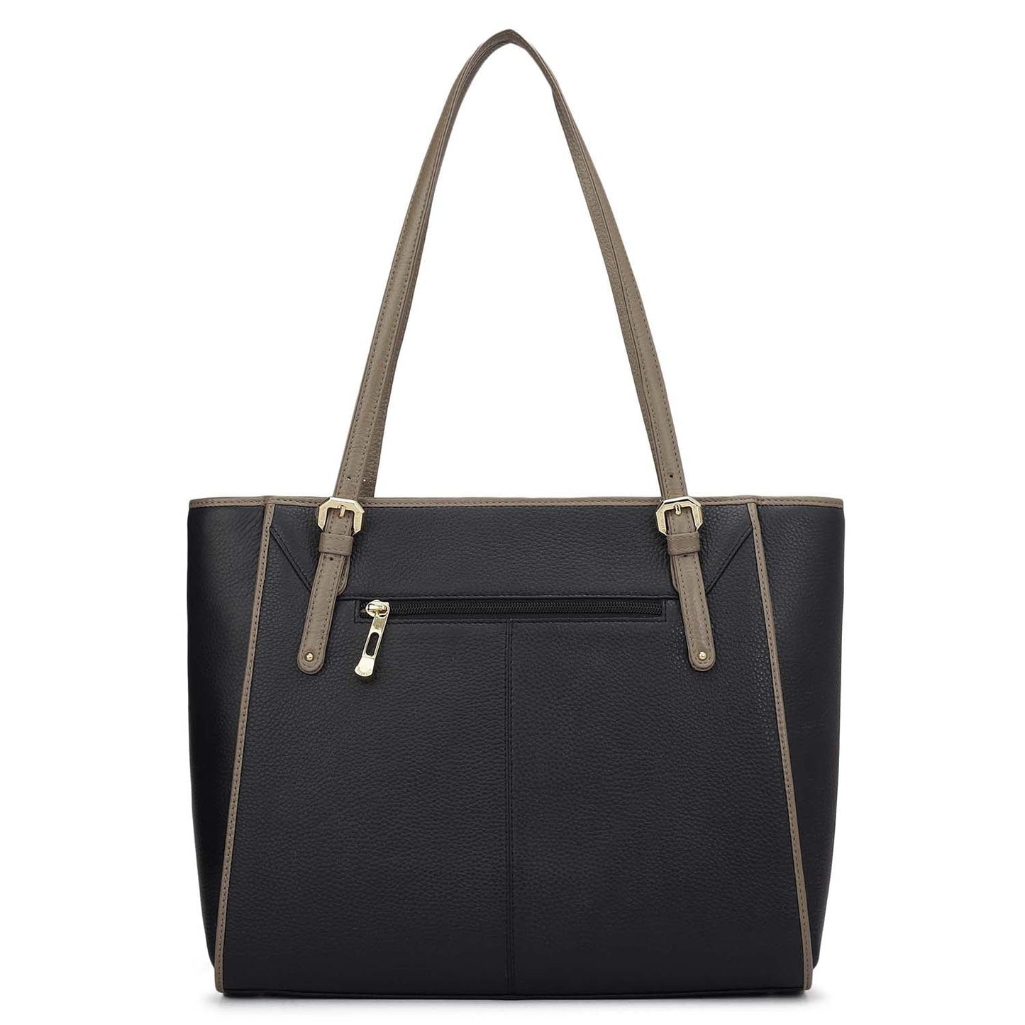 Medium Wax Leather Tote - Black