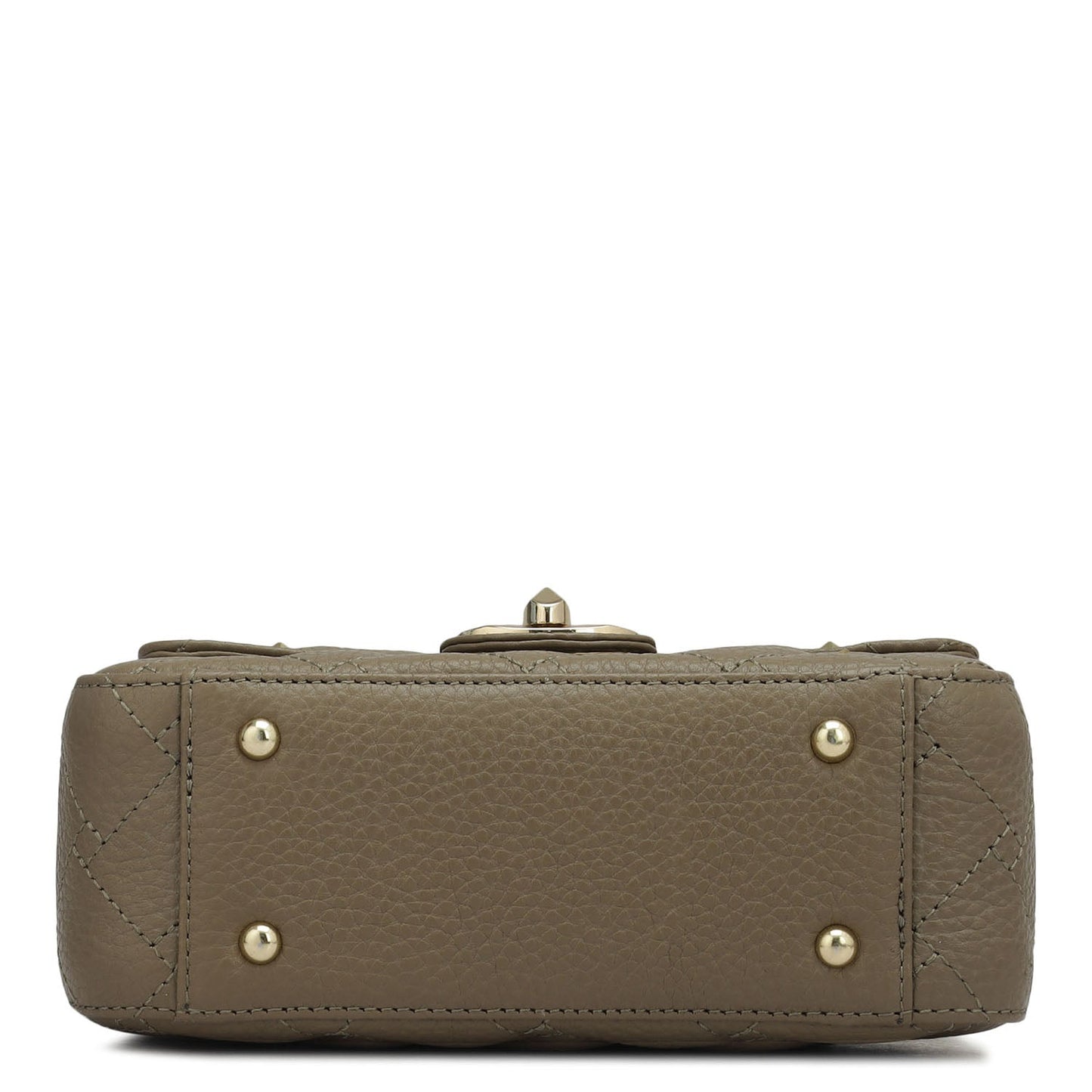 Small Quilting Leather Shoulder Bag - Greyish Taupe