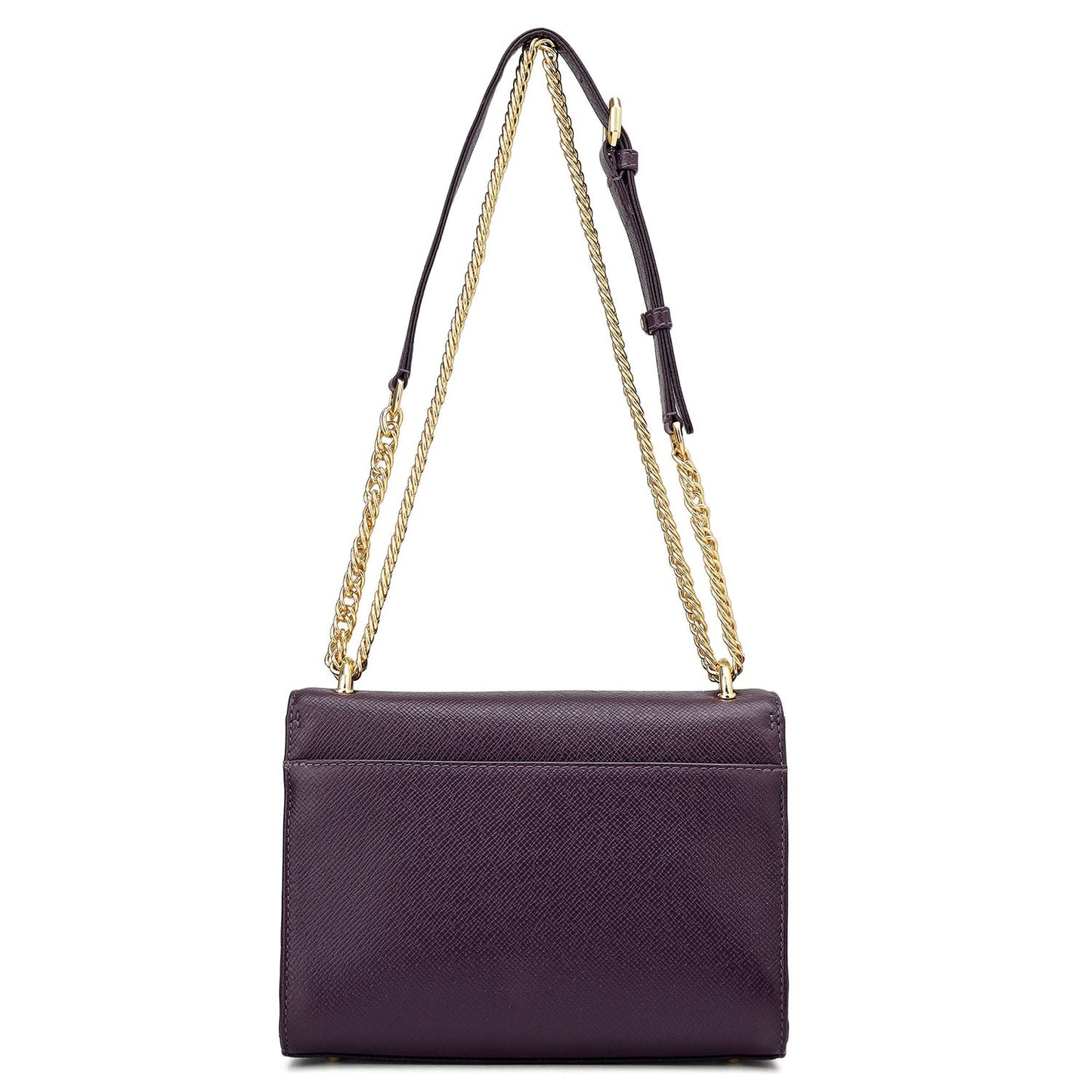 Small Franzy Croco Leather Shoulder Bag - Grapevine