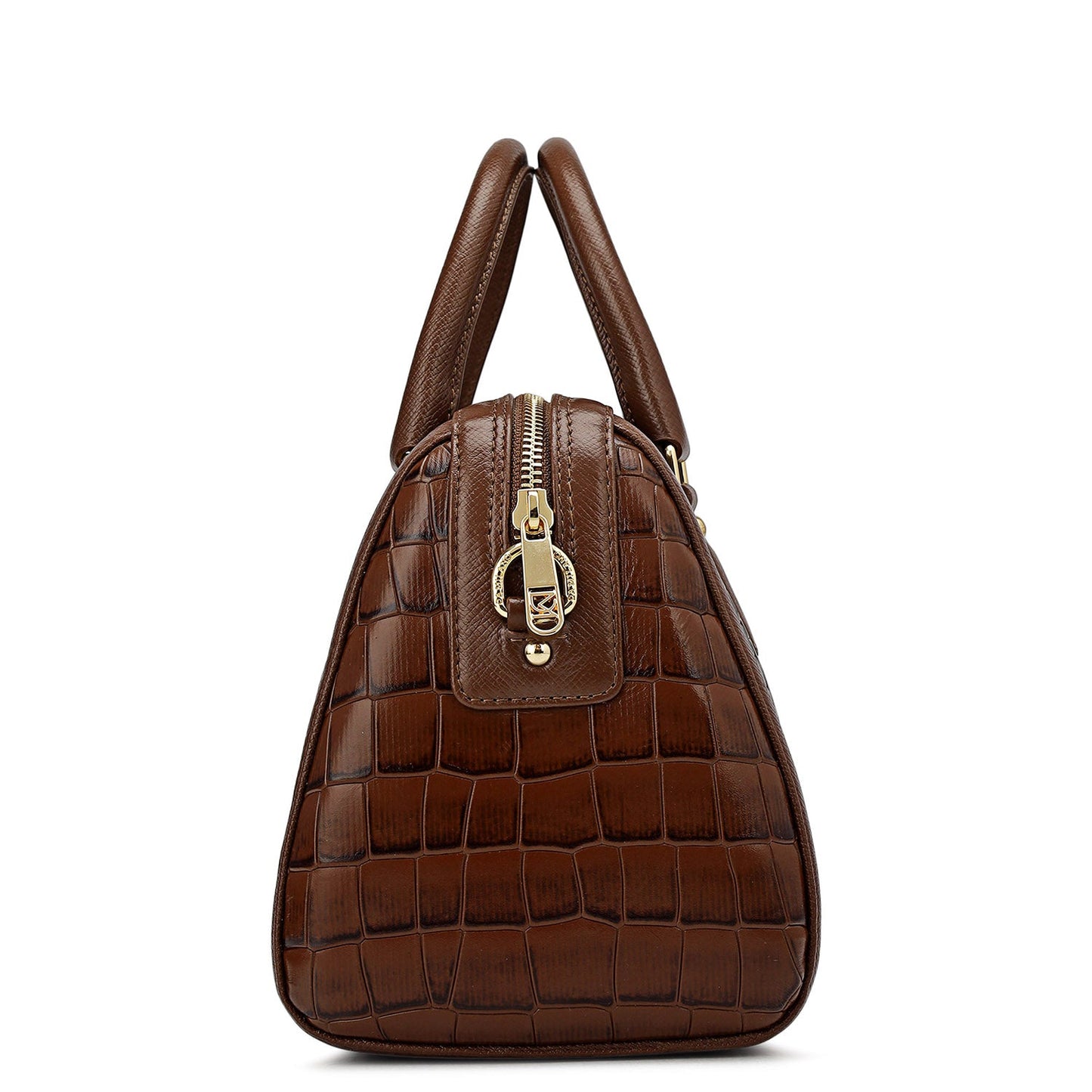 Medium Croco Leather Satchel - Date