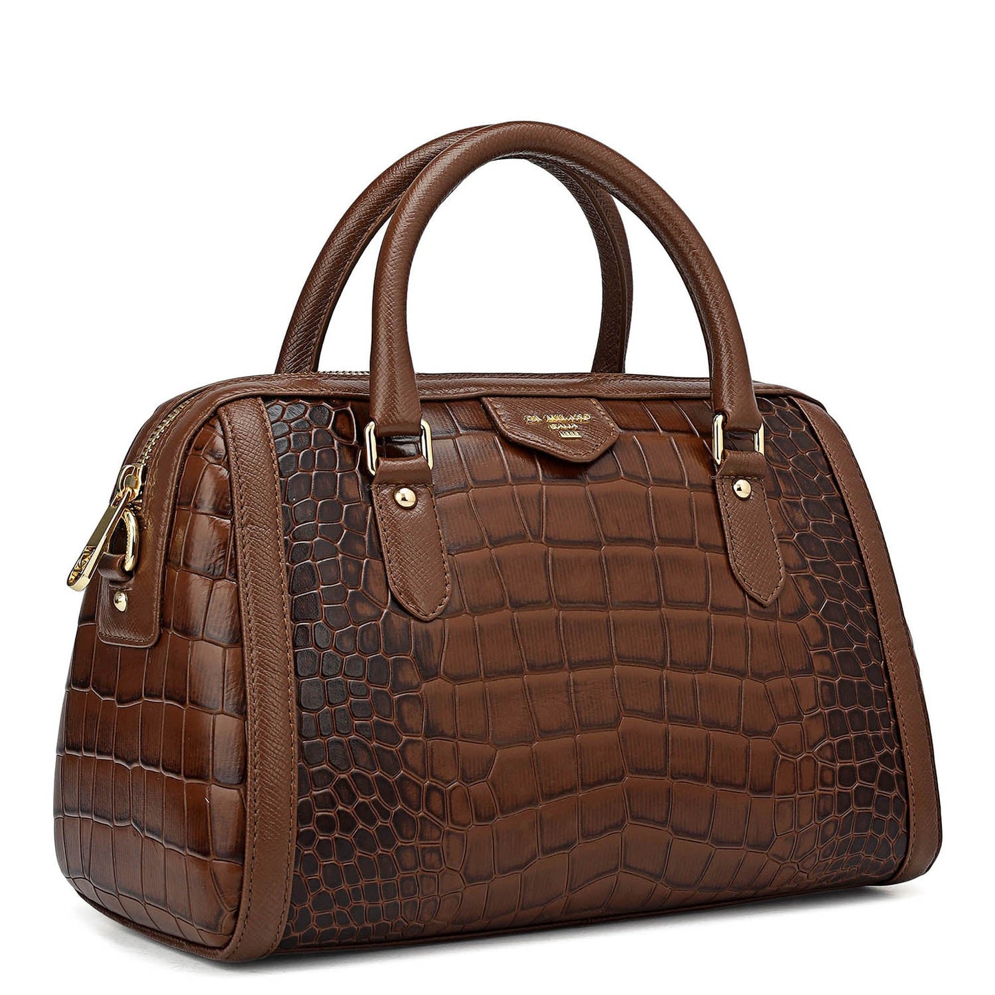 Medium Croco Leather Satchel - Date