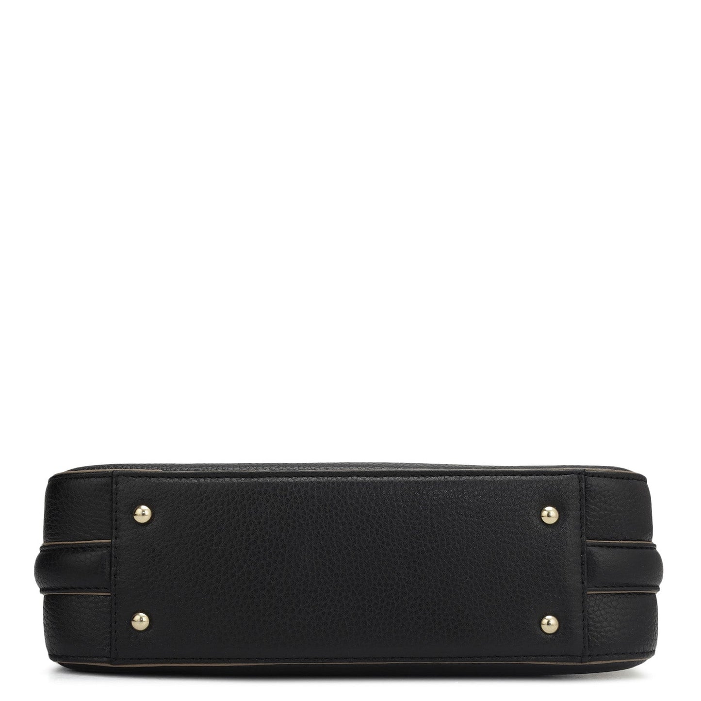 Small Wax Leather Baguette - Black