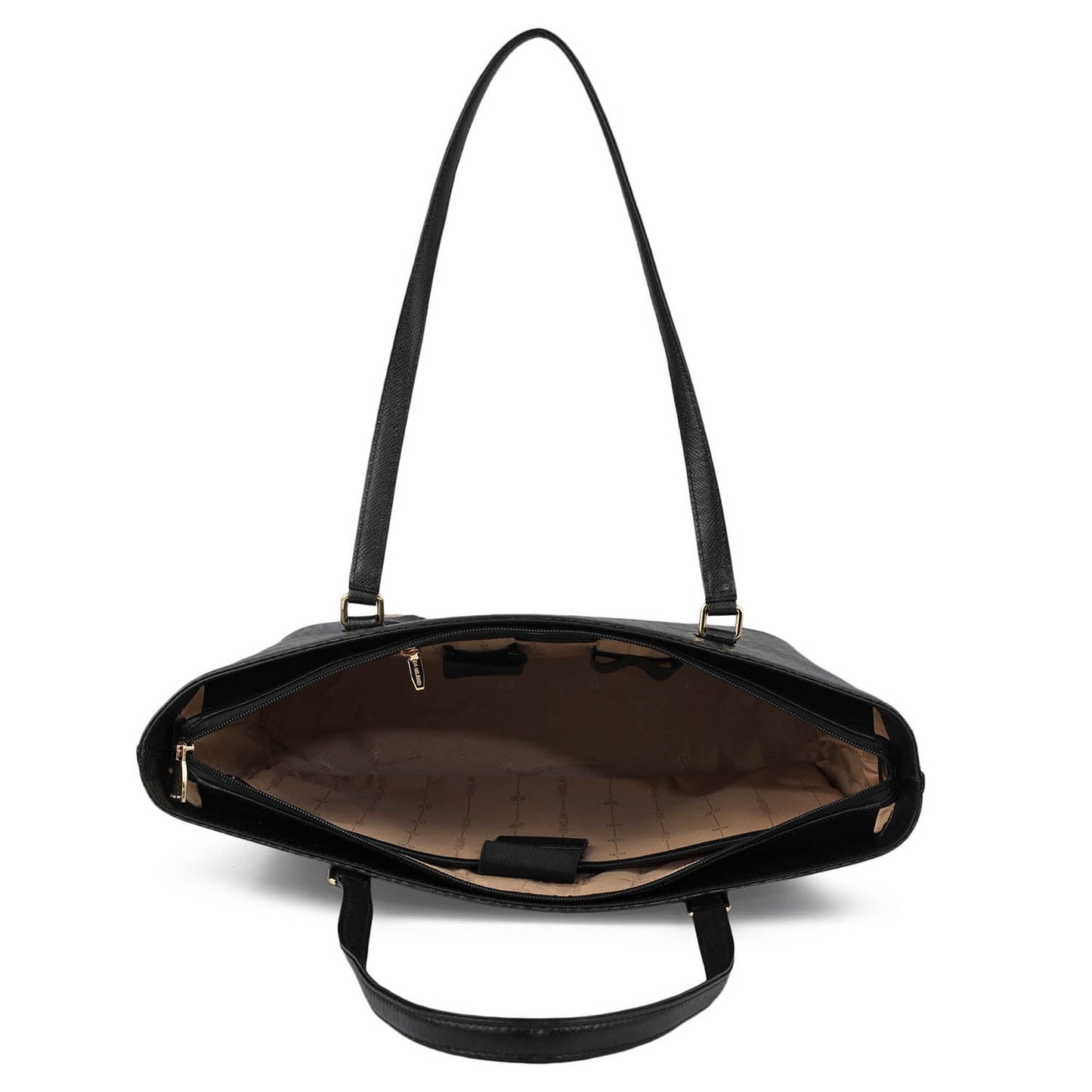 Large Monogram Leather Tote - Black