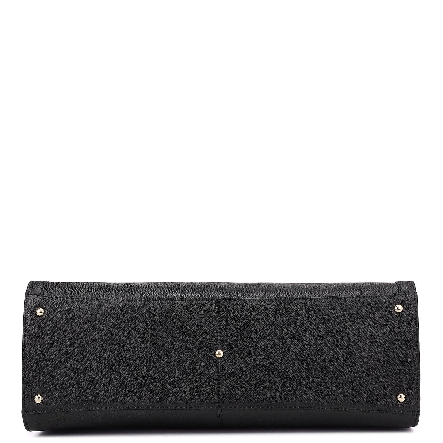 Large Franzy Leather Book Tote - Black