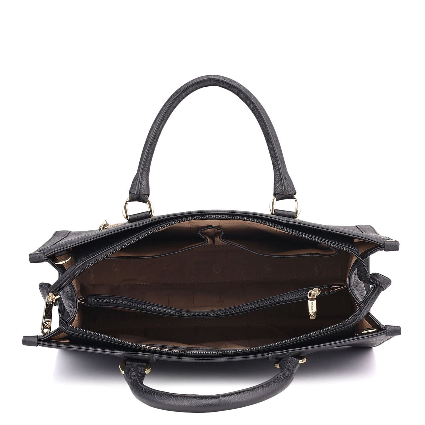 Large Franzy Leather Book Tote - Black