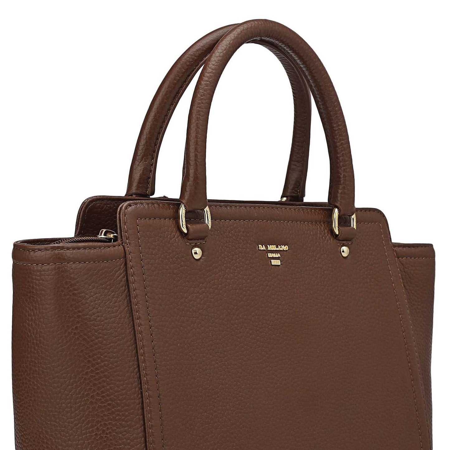 Medium Wax Leather Satchel - Espresso