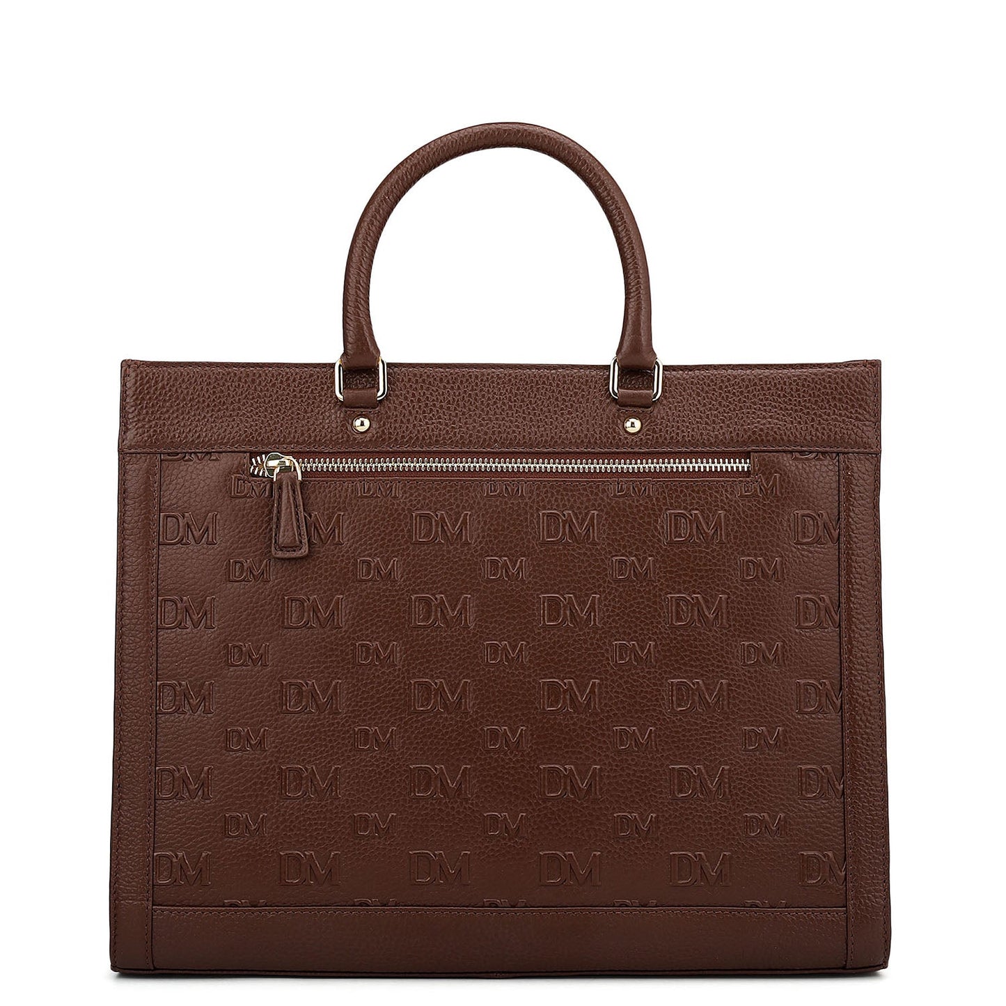 Large Monogram Wax Leather Book Tote - Espresso