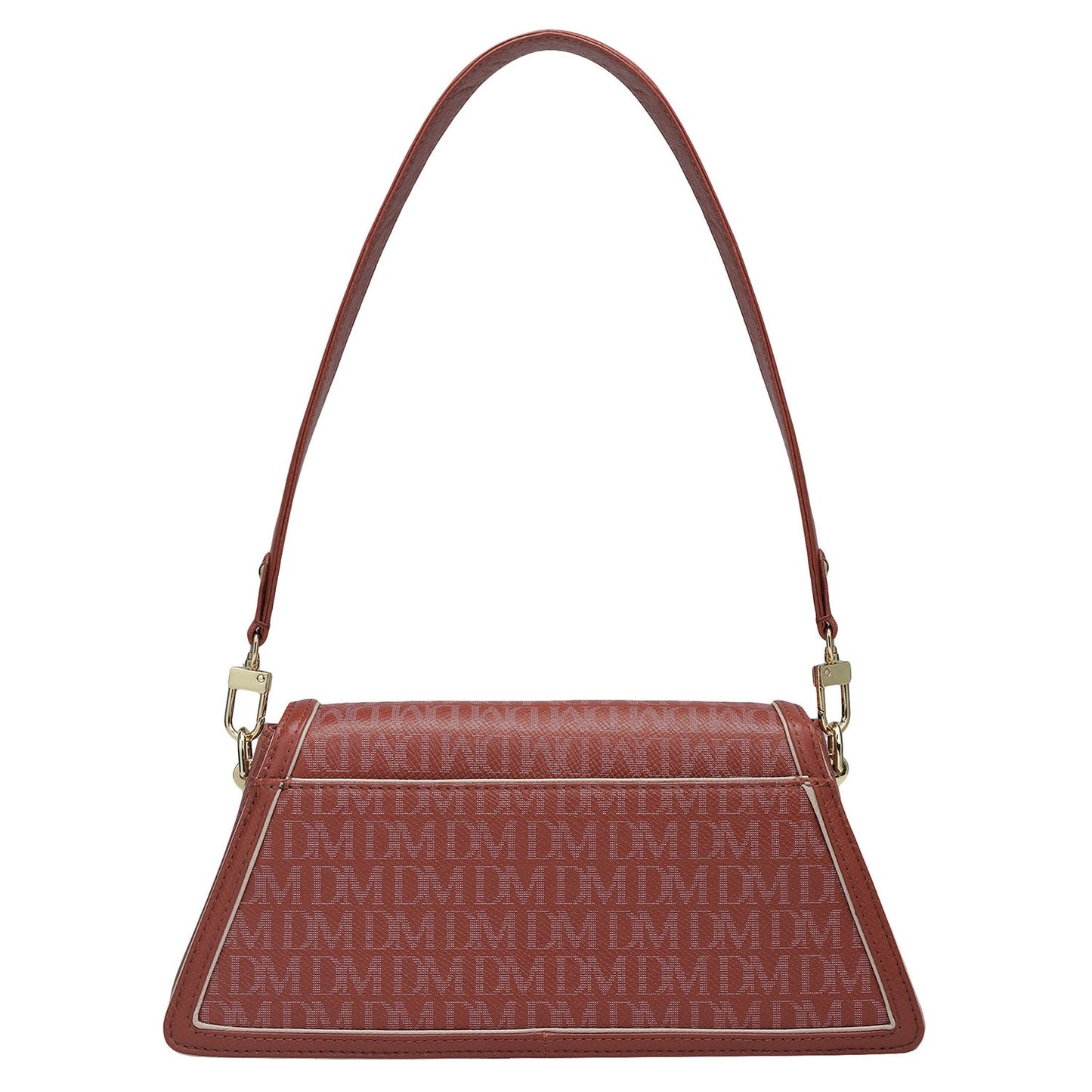 Small Monogram Leather Baguette - Brick