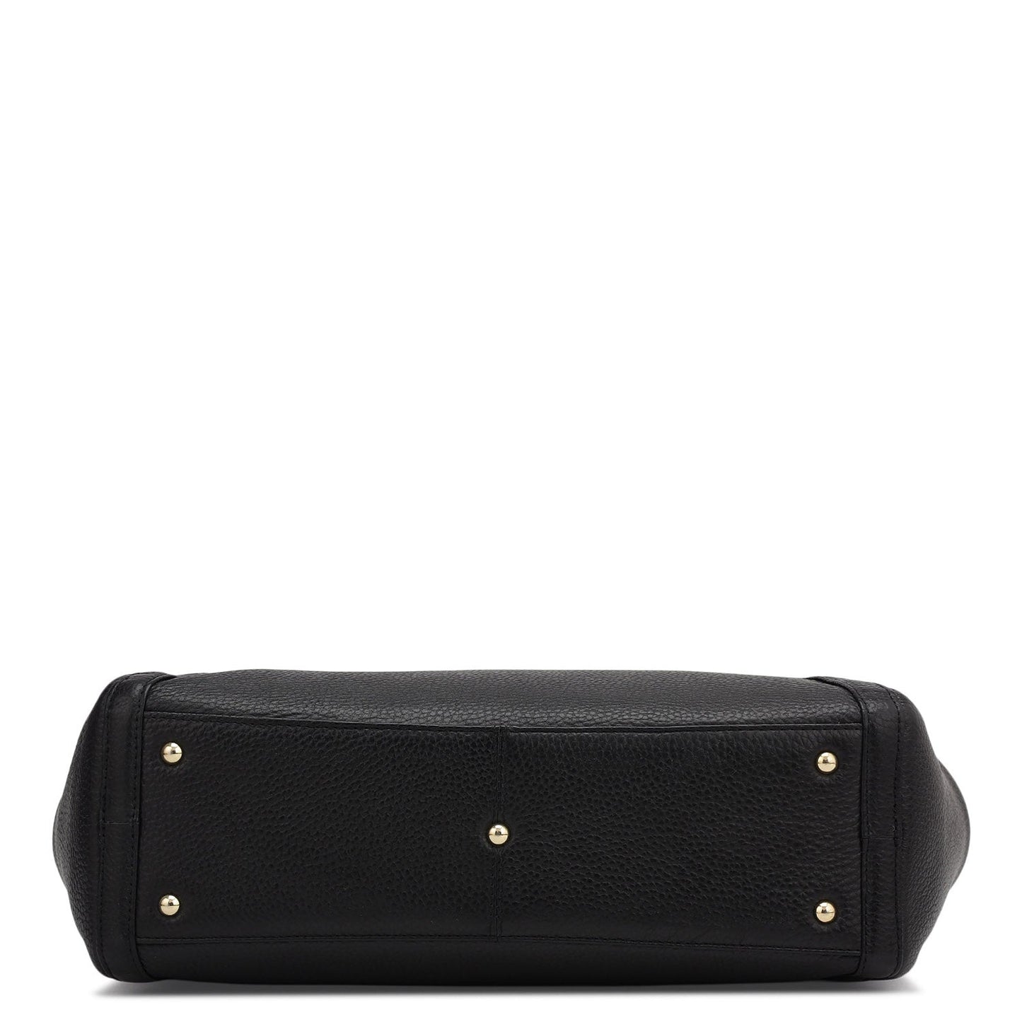 Medium Wax Leather Shoulder Bag - Black