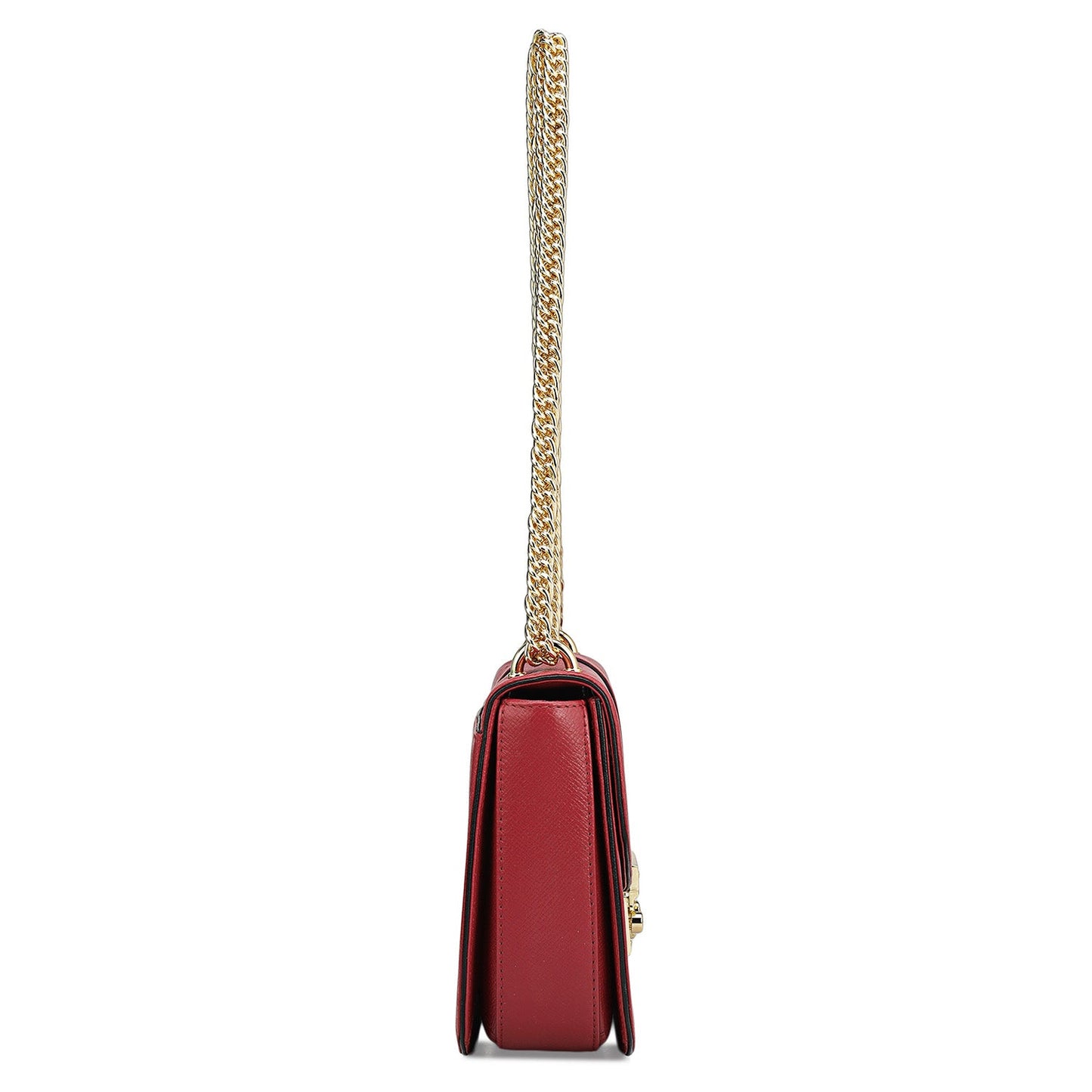 Small Franzy Leather Shoulder Bag - Plumberry